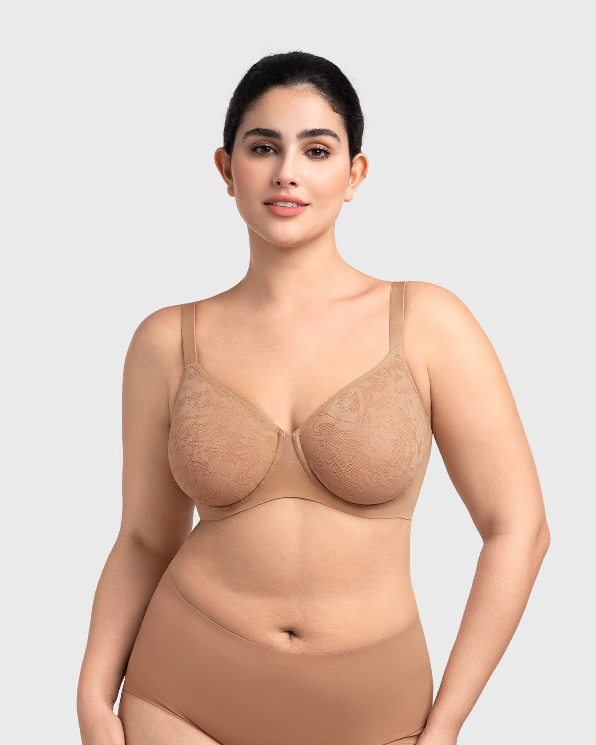 HSIA Auri Seamless Lace Support Bra Full Coverage Underwire Comfort Fit - HSIA