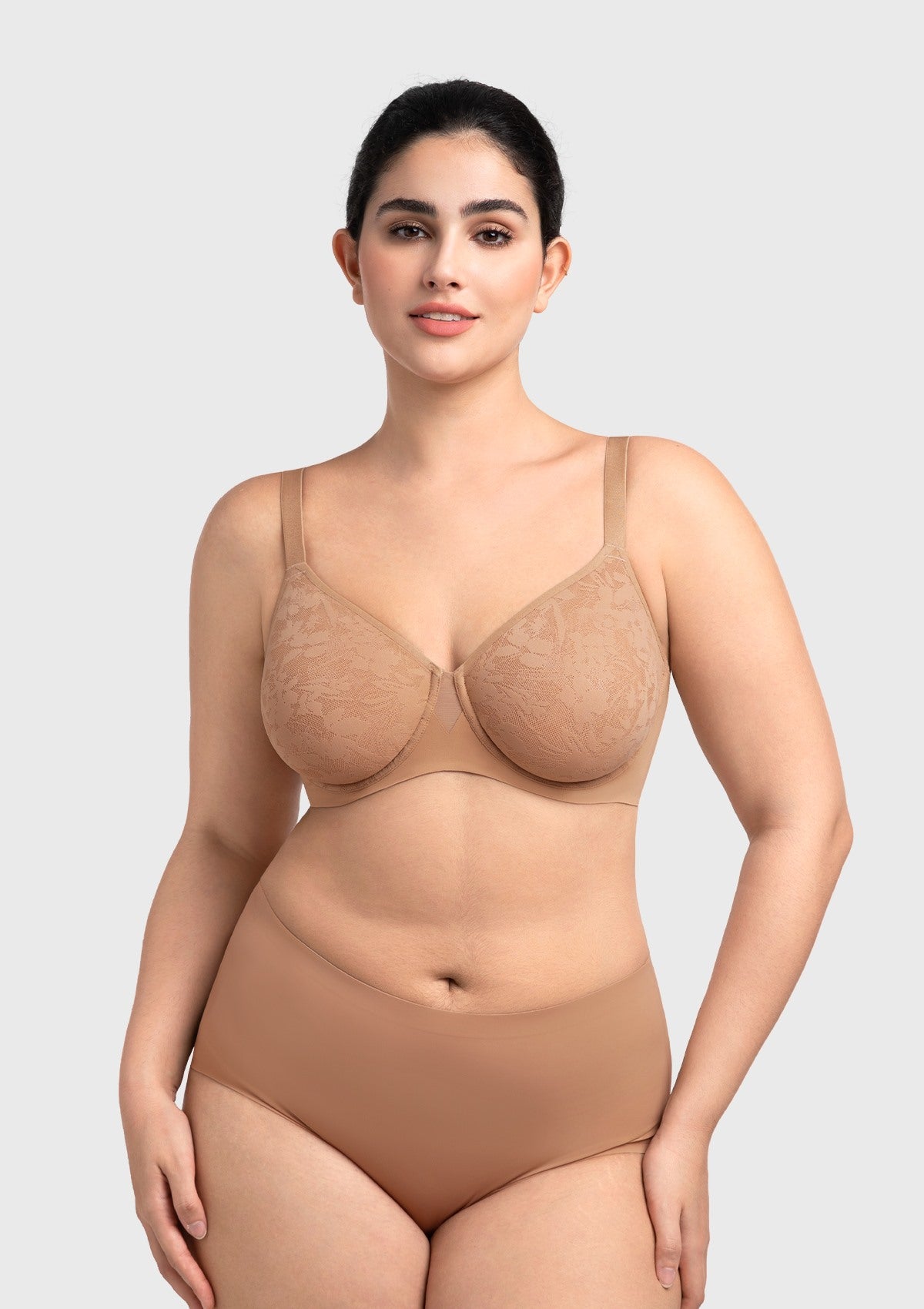HSIA Auri Seamless Lace Support Bra Full Coverage Underwire Comfort Fit - HSIA