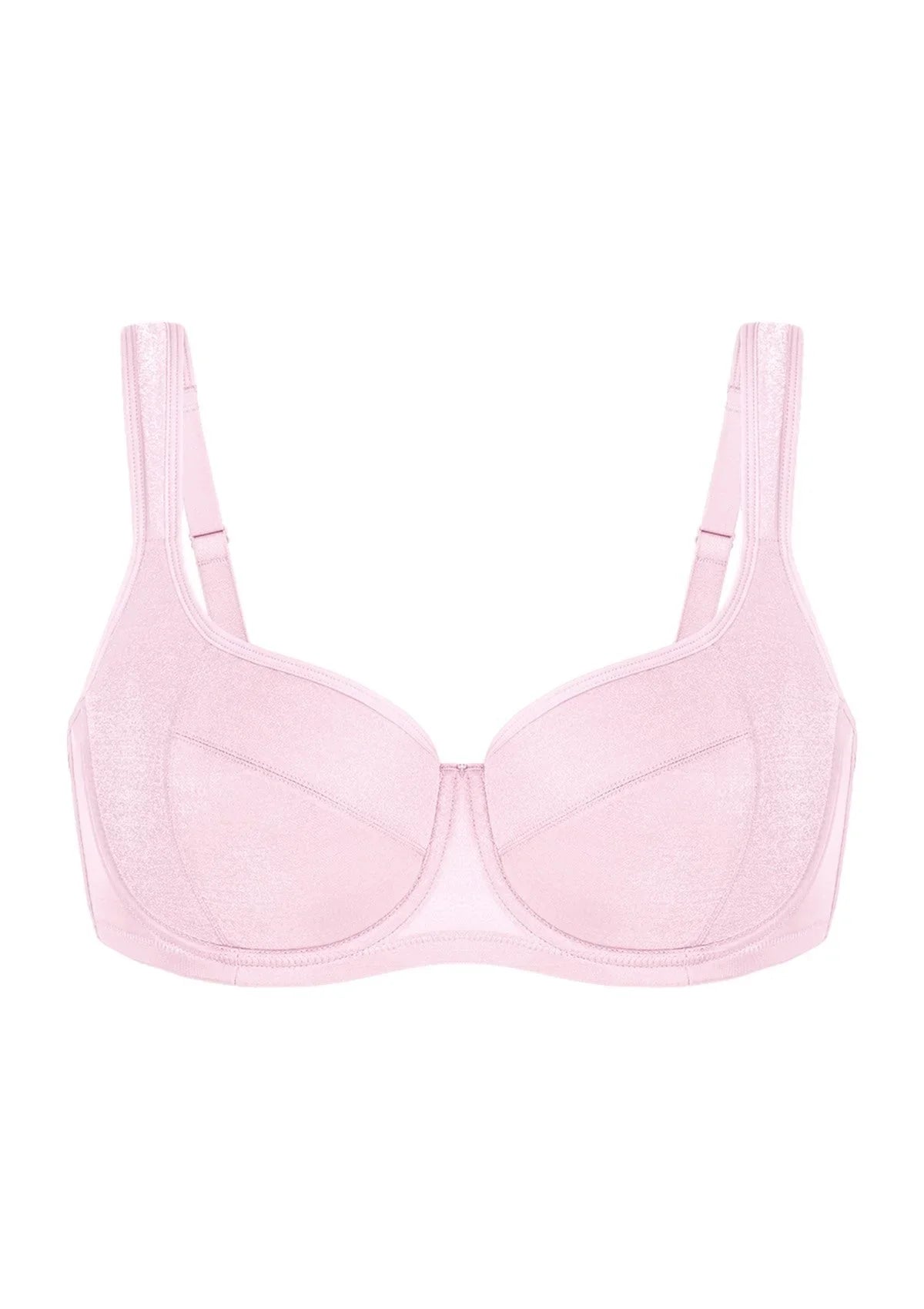 Starry Night Lightly Lined Lightly Padded Plus Size Pink Balconette Bra - HSIA