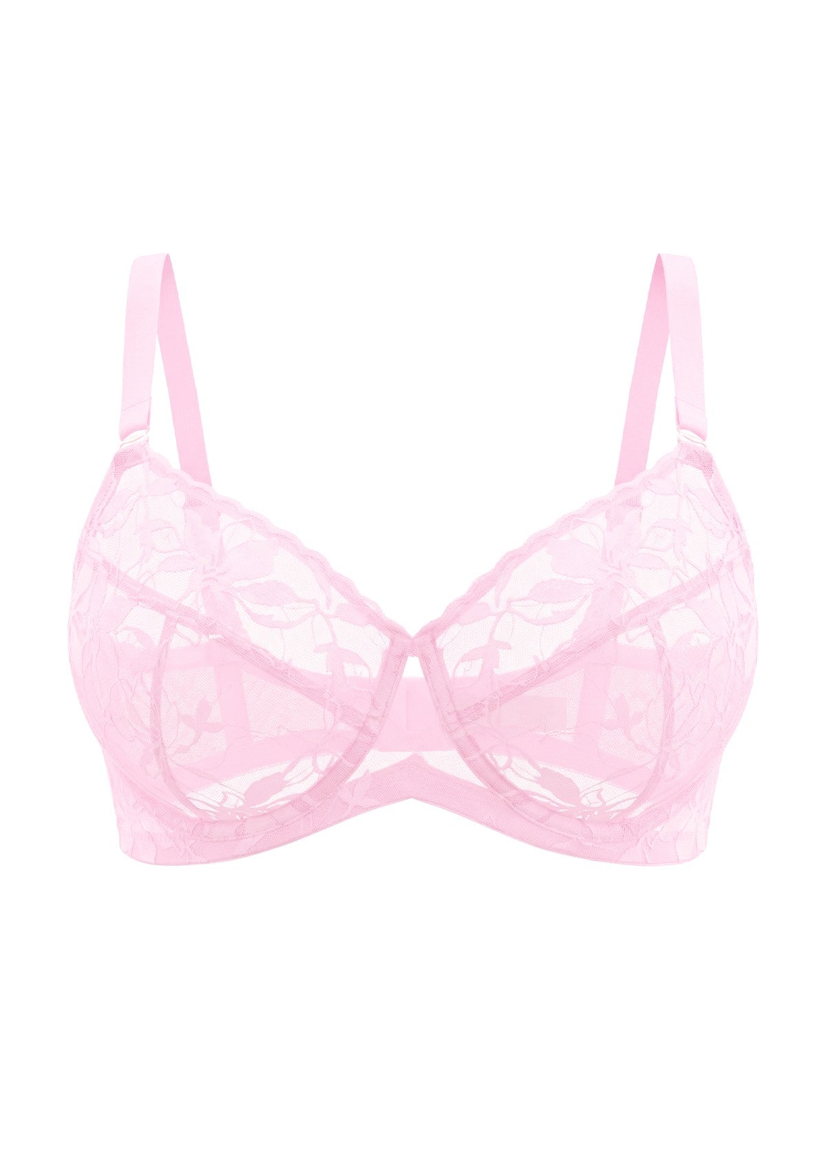 HSIA Petalia Plus Size Seamless Lace Underwire Balconette Demi No Padded Bra with High Elastic Fabric Delicate Lace Trim Cutout & Adjustable Straps - HSIA