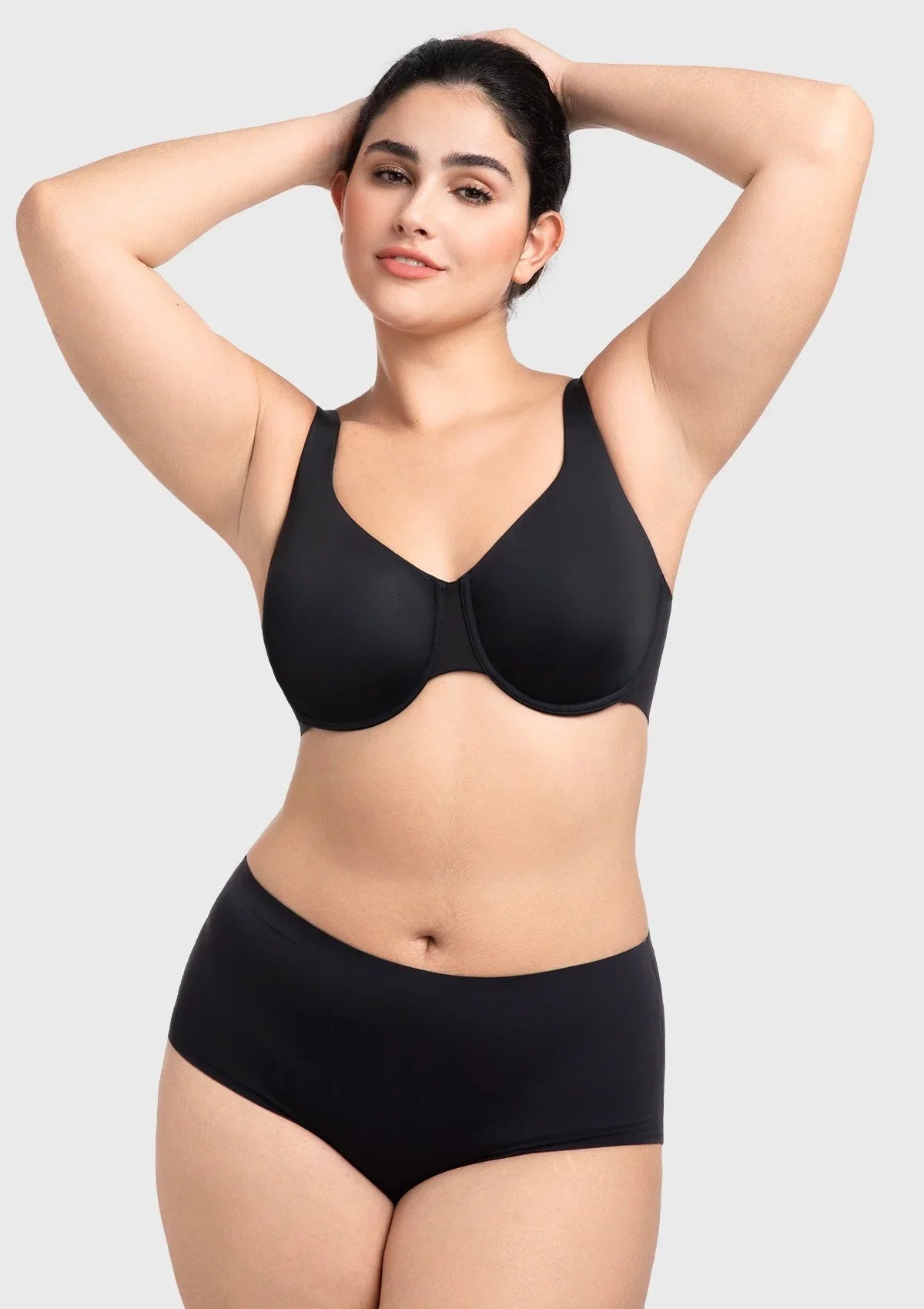 Full Coverage Plus Size T-Shirt Bra with Silky Satin Feel - HSIA