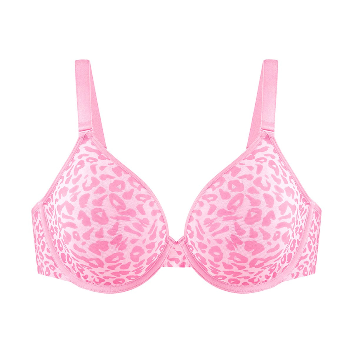 HSIA Leopard wild Unlined Plus Size Breathable Soft Mesh No Padding Underwire Bra - HSIA