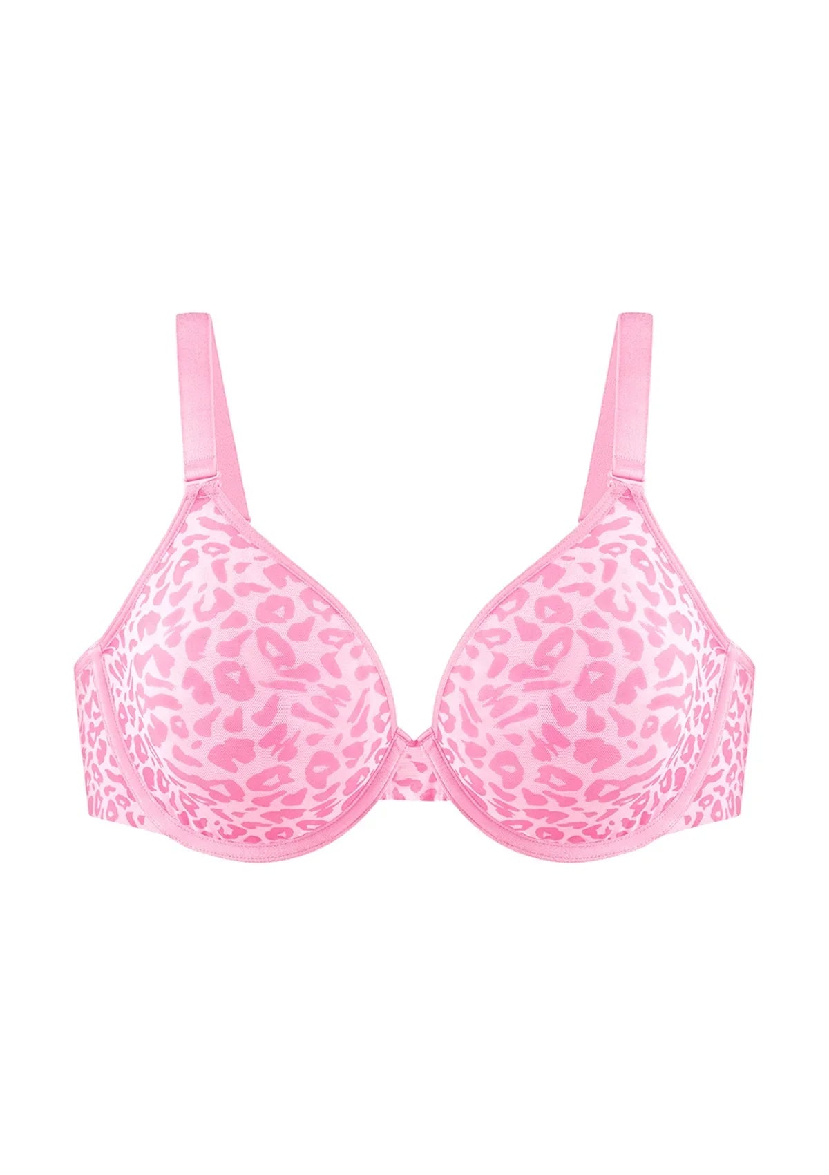 HSIA Leopard wild Unlined Plus Size Breathable Soft Mesh No Padding Underwire Bra - HSIA