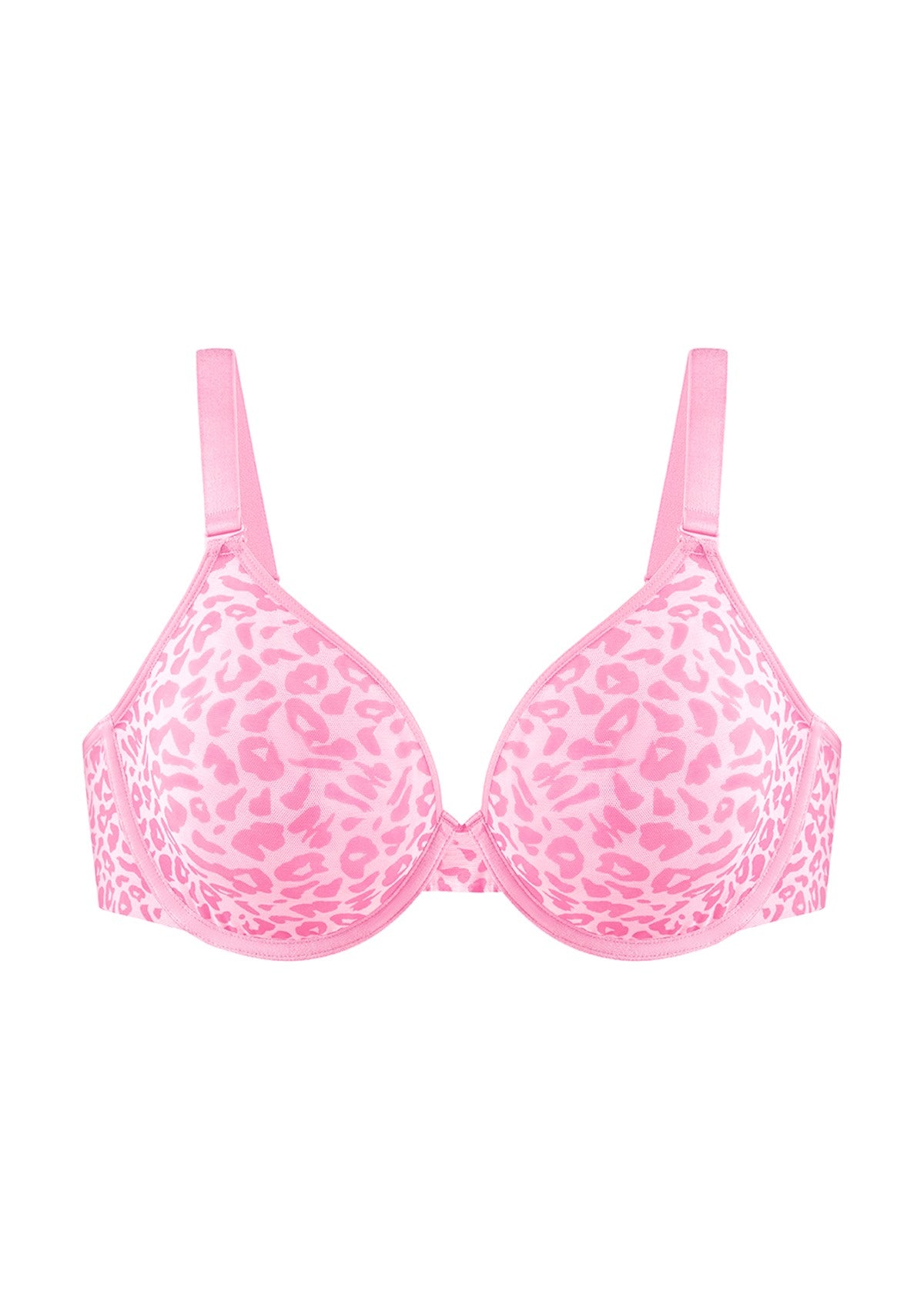 HSIA Leopard wild Unlined Plus Size Breathable Soft Mesh No Padding Underwire Bra - HSIA