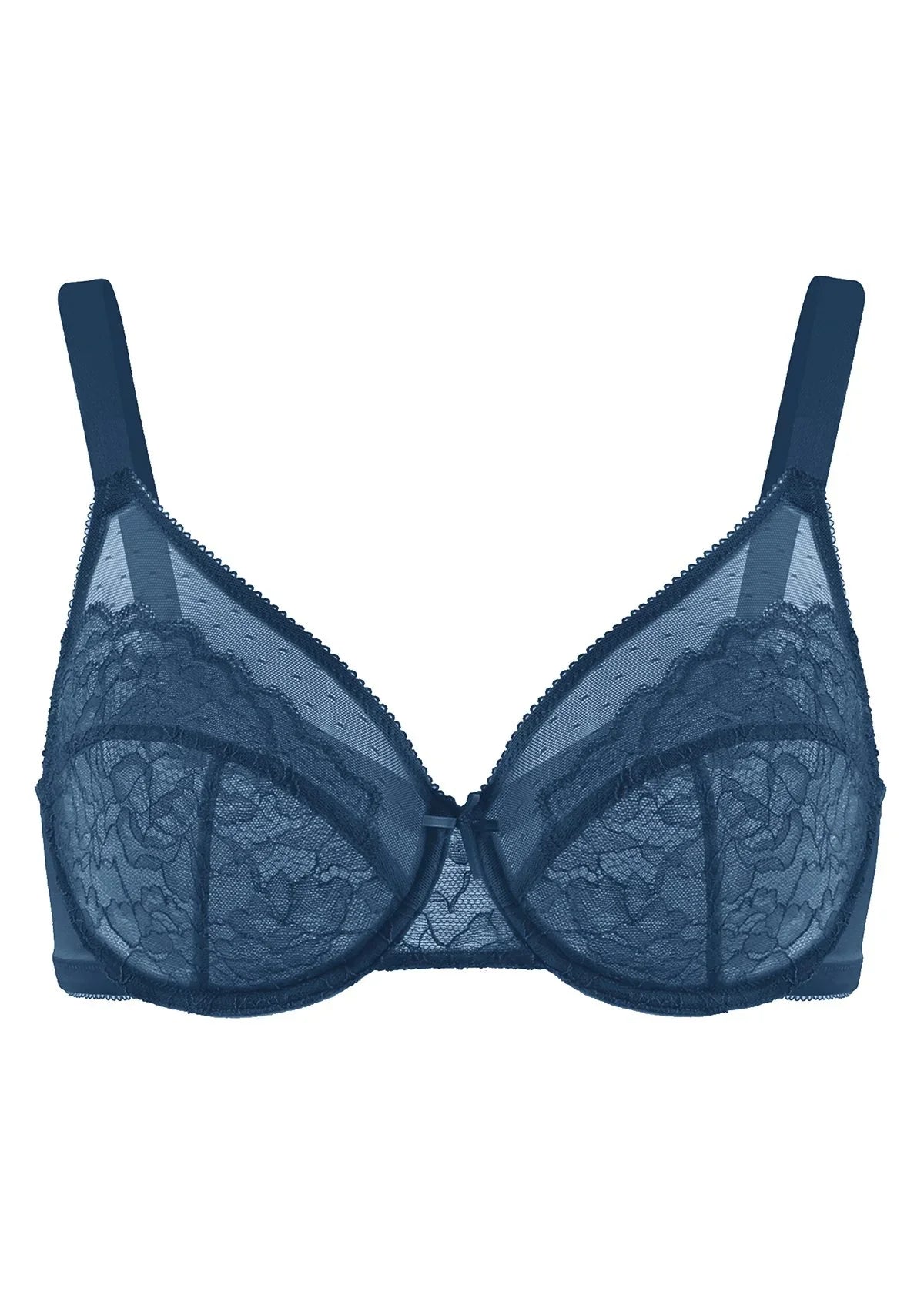 Enchante Lace Unlined Full Coverage Underwire Bra - HSIA
