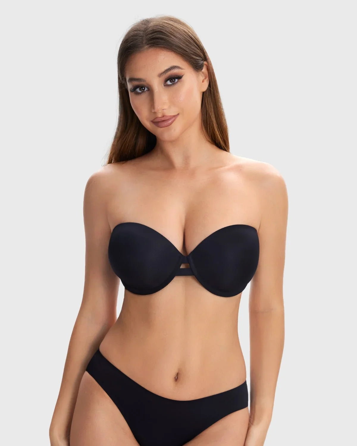 Juliette Bandless Seamless Push Up Strapless Underwire Bra - HSIA