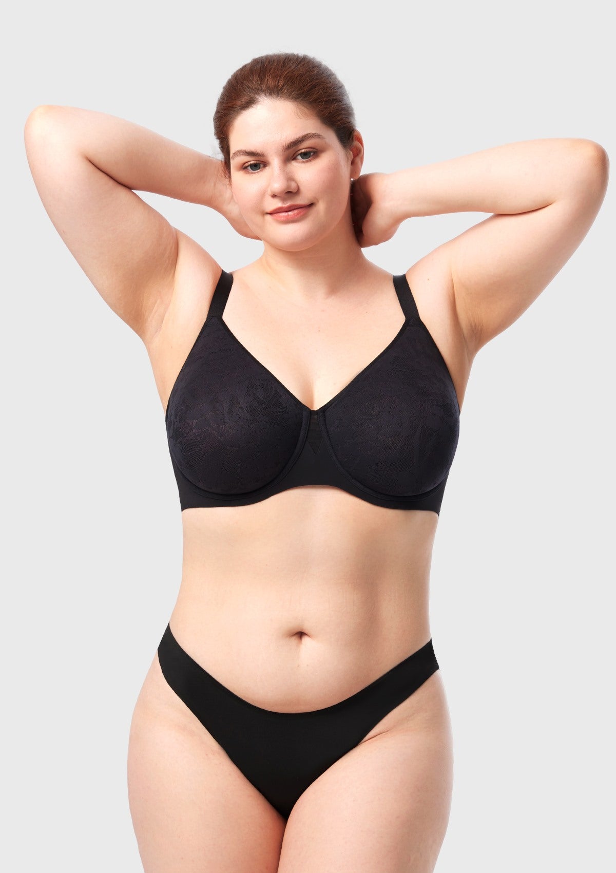 HSIA Auri Seamless Lace Support Bra Full Coverage Underwire Comfort Fit - HSIA