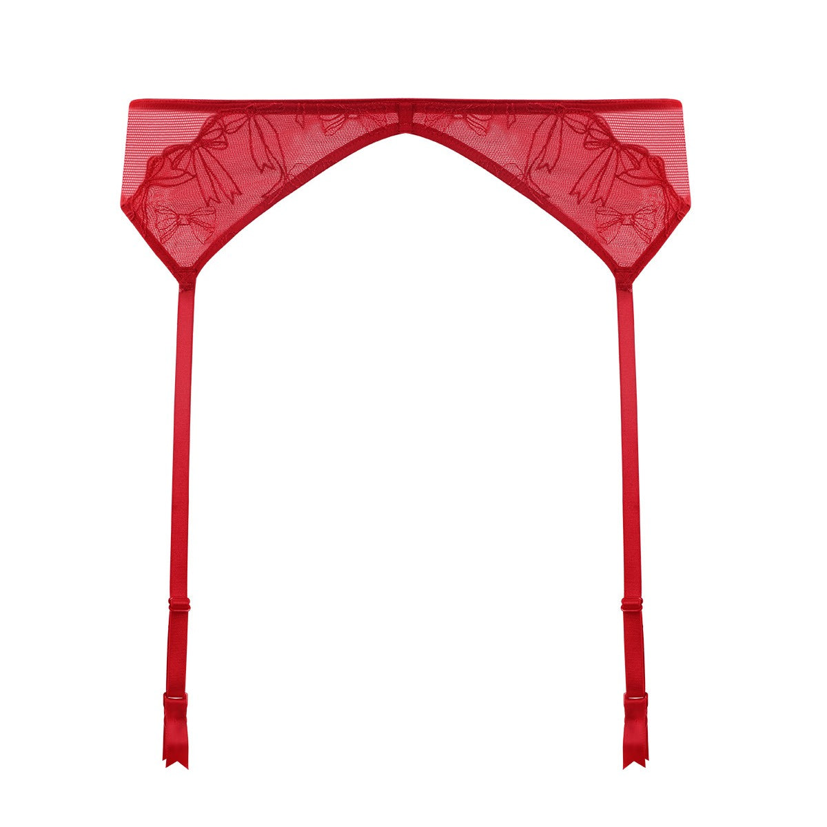 HSIA Renna Holiday Edit Embroidered Red Garter Belt - HSIA