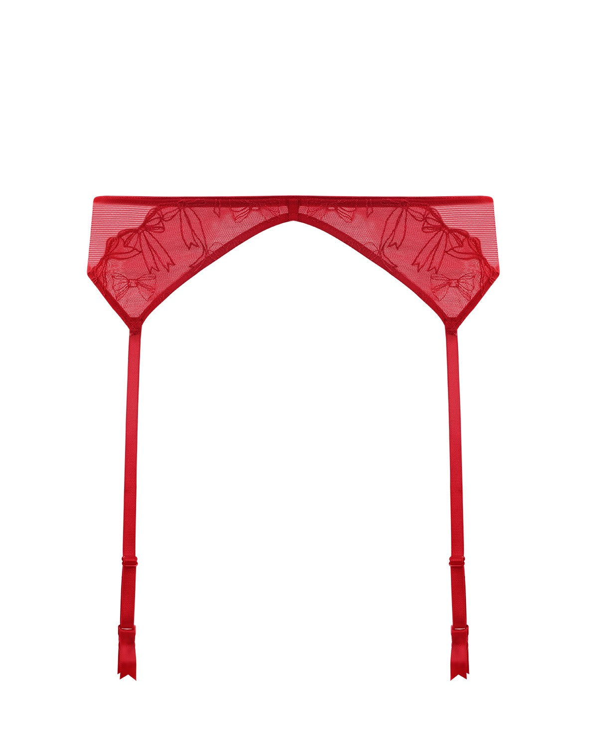 HSIA Renna Holiday Edit Embroidered Red Garter Belt - HSIA