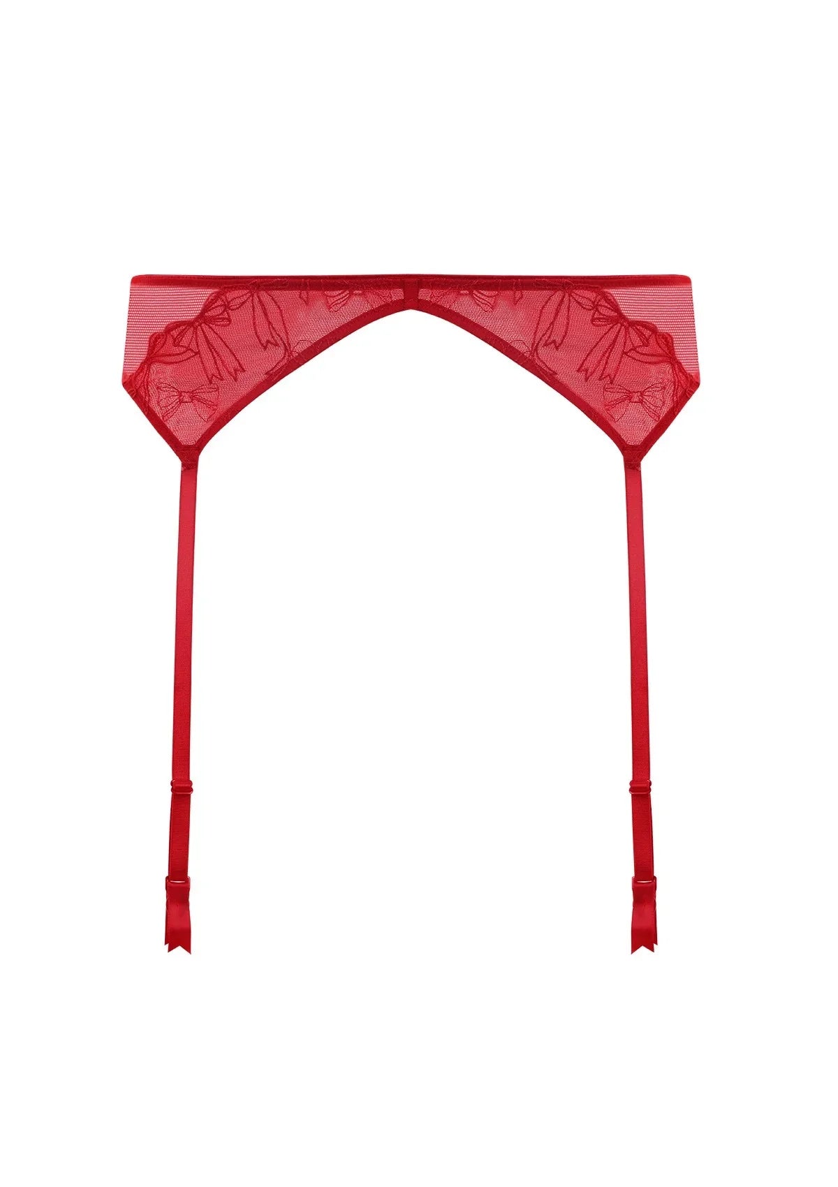 HSIA Renna Holiday Edit Embroidered Red Garter Belt - HSIA