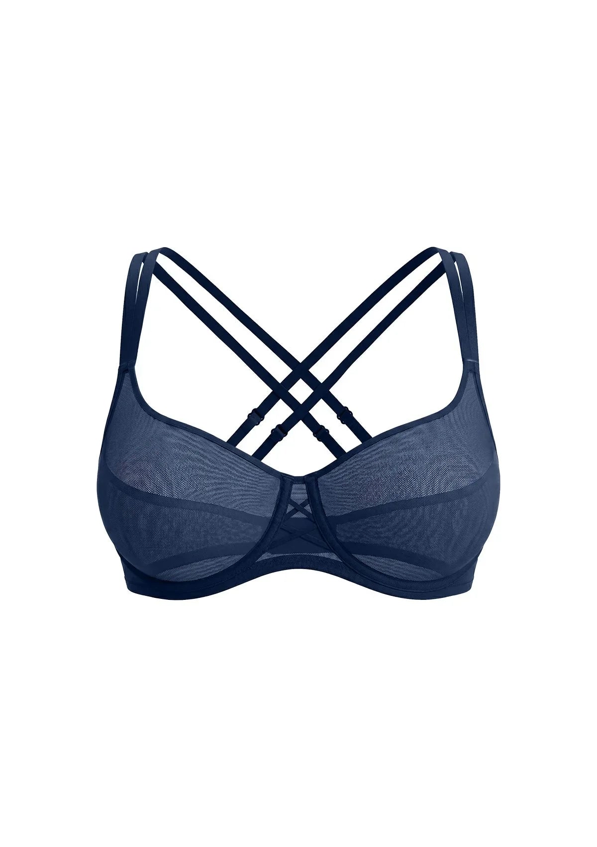 Lyra Sheer Mesh Multi-Way Unlined Balconette Bra - HSIA