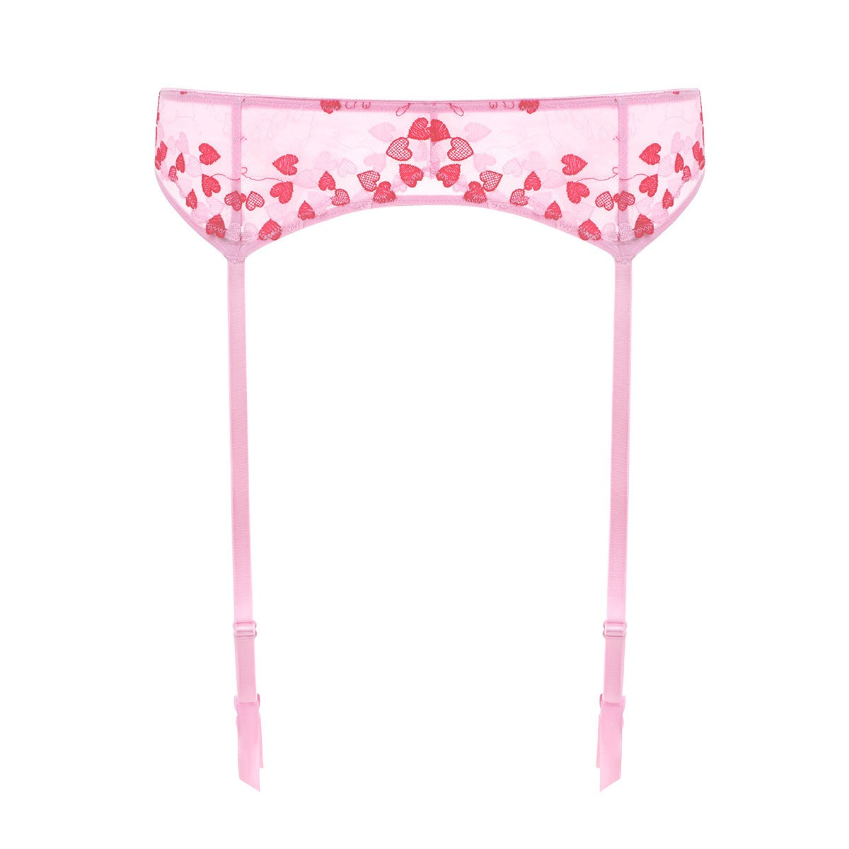 HSIA Renna Holiday Edit Embroidered Pink Garter Belt - HSIA