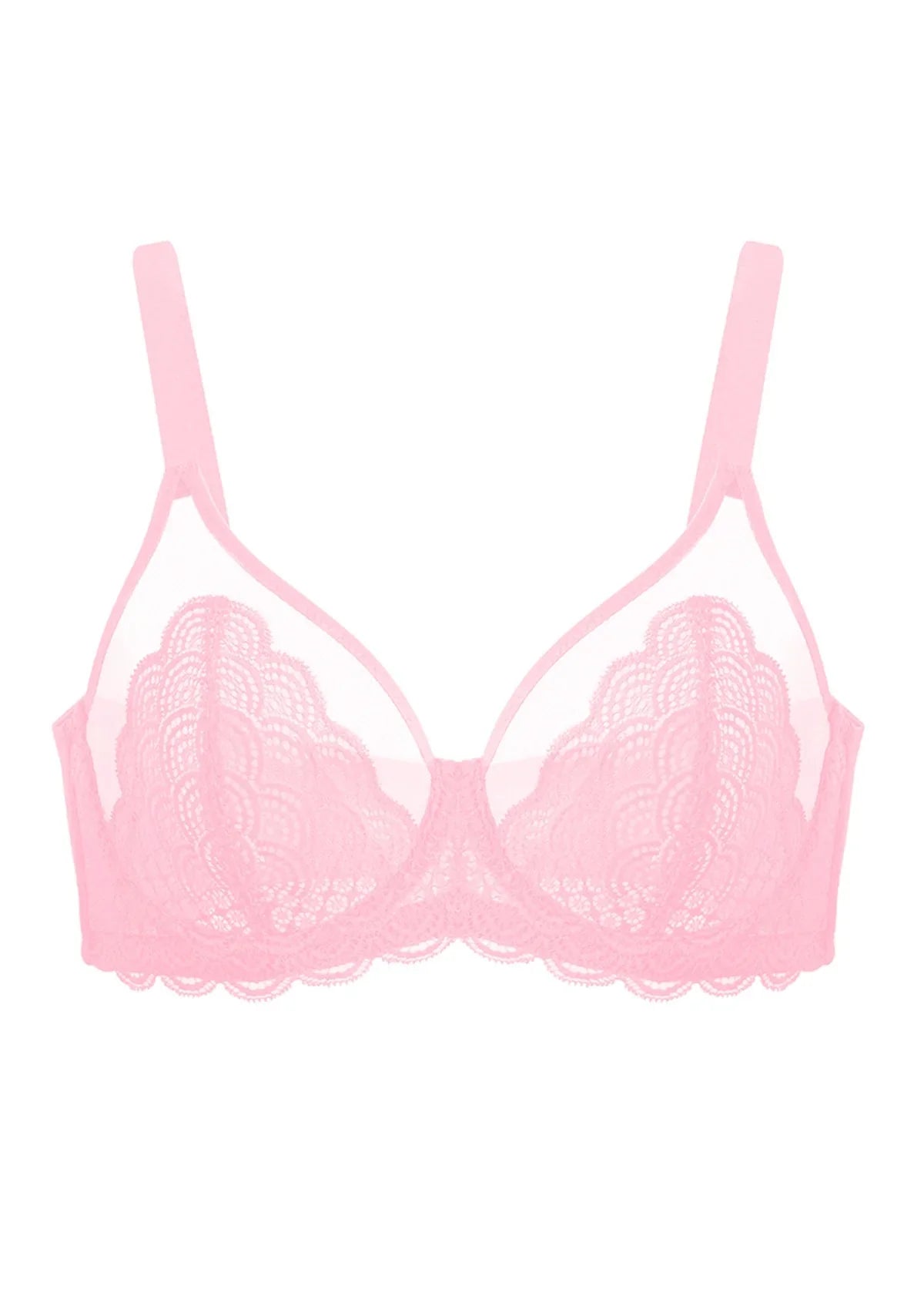 Mermaid Scales Lace Unlined Bra - HSIA