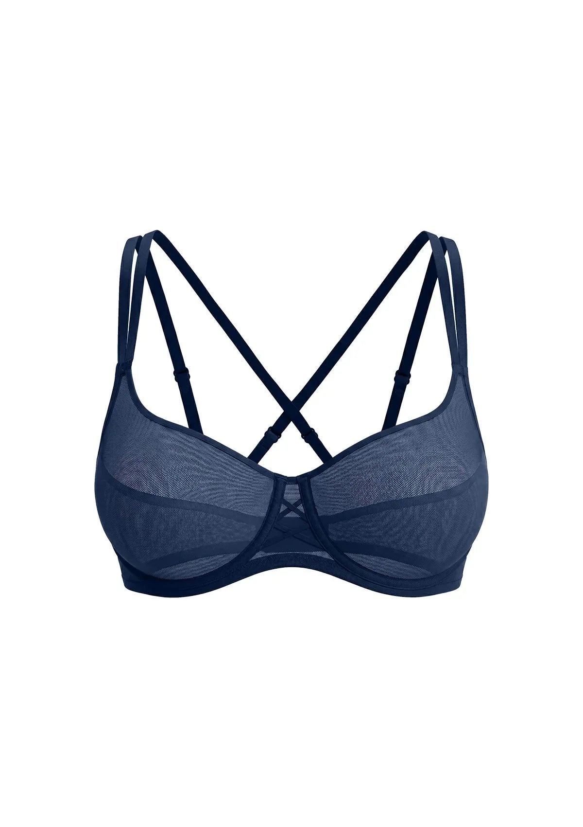 Lyra Sheer Mesh Multi-Way Unlined Balconette Bra - HSIA