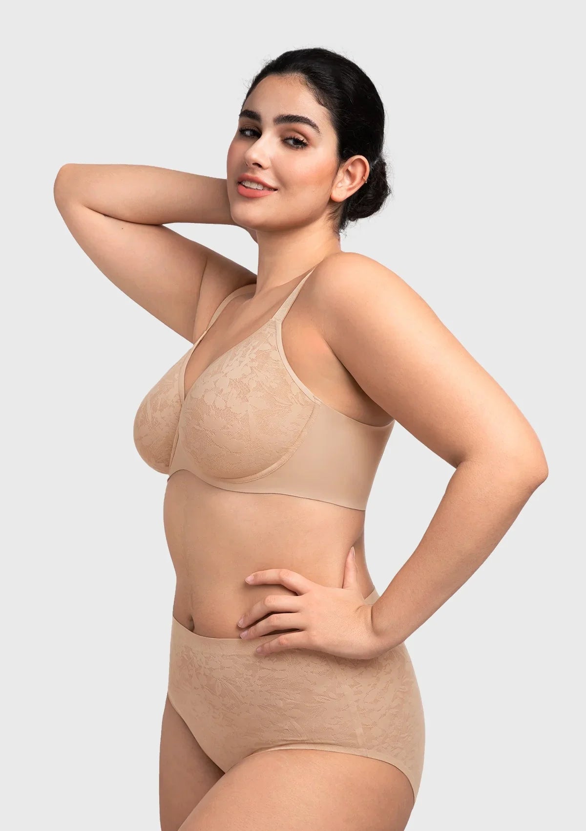 HSIA Auri Seamless Lace Support Bra Full Coverage Underwire Comfort Fit - HSIA