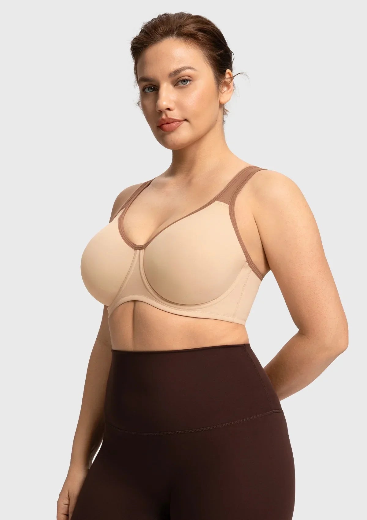 HSIA Athea Hybrid Active Vibe Soft Support Non-padded Unlined Full Coverage Wide Strap Outside Underwire Sports Bra - HSIA