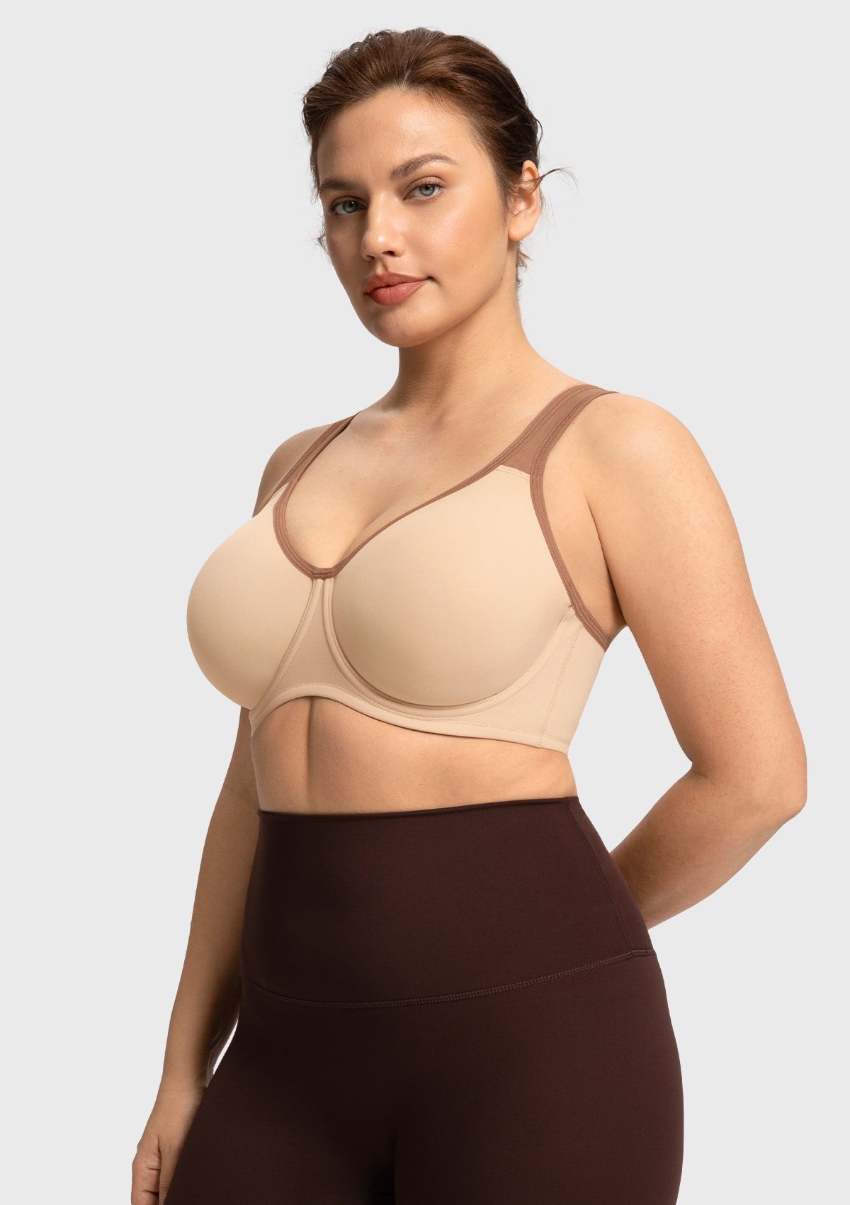 HSIA Athea Hybrid Active Vibe Soft Support Non-padded Unlined Full Coverage Wide Strap Outside Underwire Sports Bra - HSIA