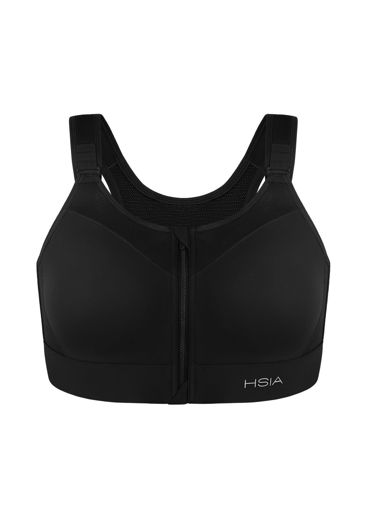 HSIA PowerMove High Support Zip Front Sports Bra Wireless No Bounce Adjustable Wide Straps - HSIA