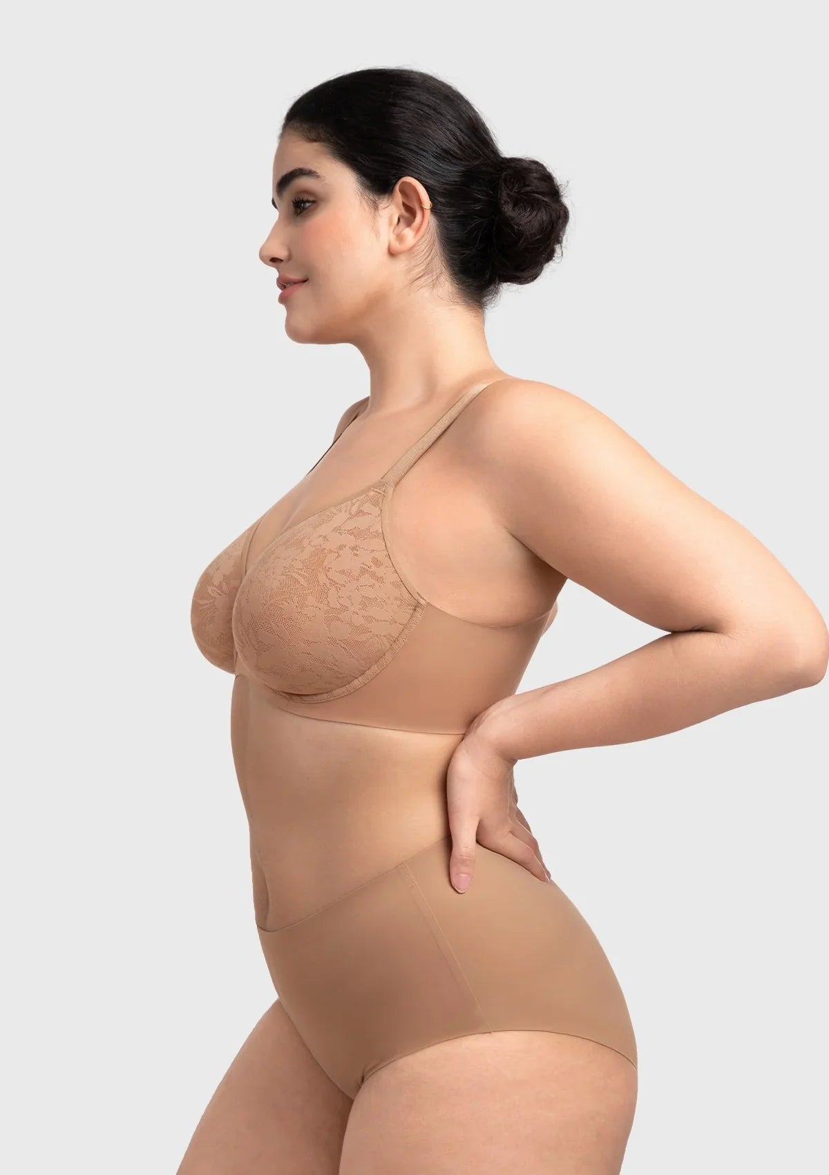 HSIA Auri Seamless Lace Support Bra Full Coverage Underwire Comfort Fit - HSIA