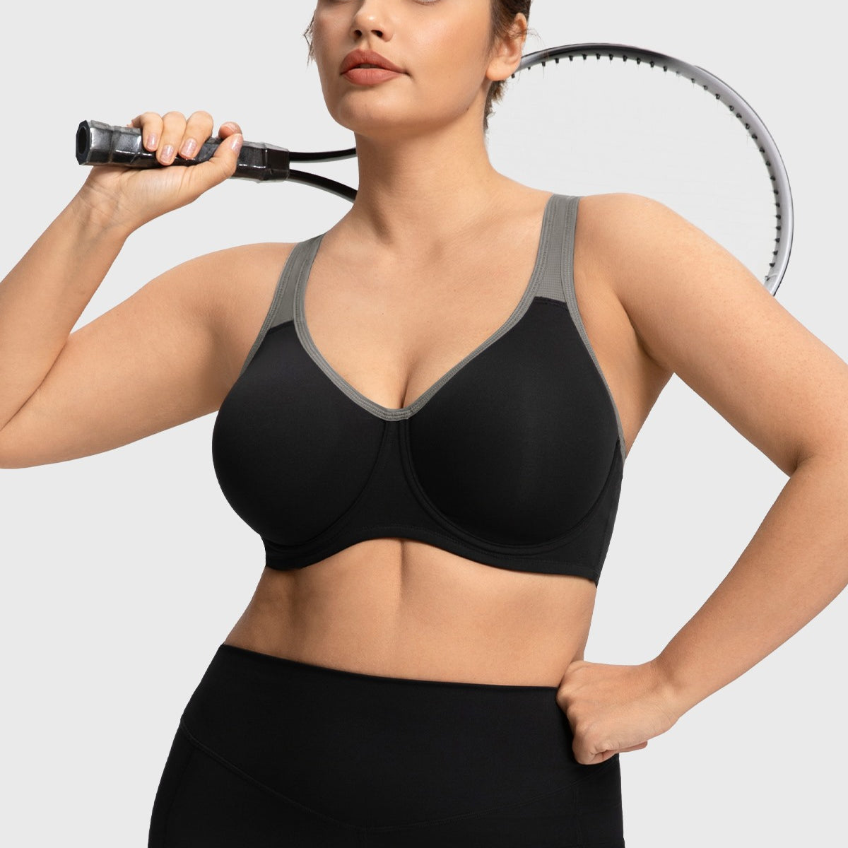 HSIA Athea Hybrid Active Vibe Soft Support Non-padded Unlined Full Coverage Wide Strap Outside Underwire Sports Bra - HSIA