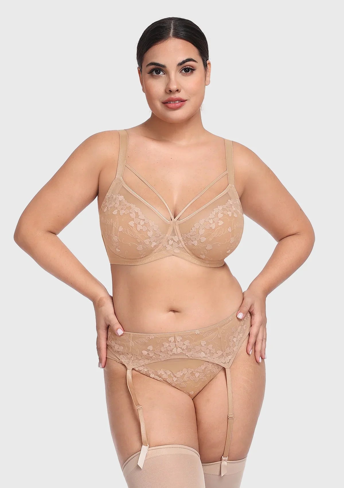 HSIA Renna Holiday Embroidered Pink Mesh Brief Underwear - HSIA