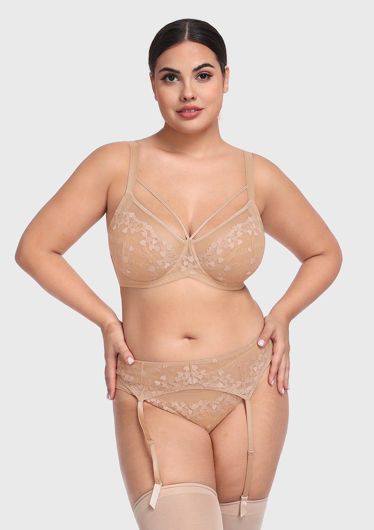 HSIA Renna Holiday Embroidered Pink Mesh Brief Underwear - HSIA