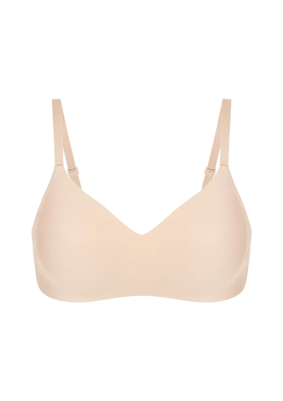 HSIA Ada Buttery Soft V-Neck Wireless Comfortable Bra No Underwire Supportive T-shirt Push Up Bralettes Plunge Seamless - HSIA