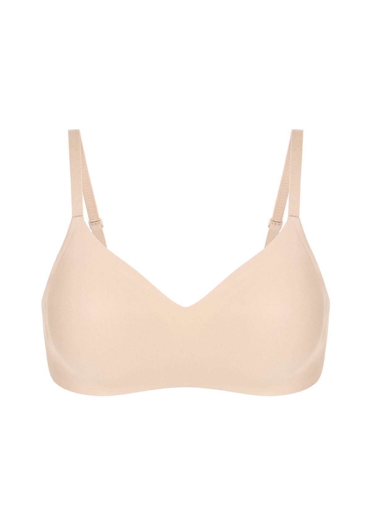 HSIA Ada Buttery Soft V-Neck Wireless Comfortable Bra No Underwire Supportive T-shirt Push Up Bralettes Plunge Seamless - HSIA