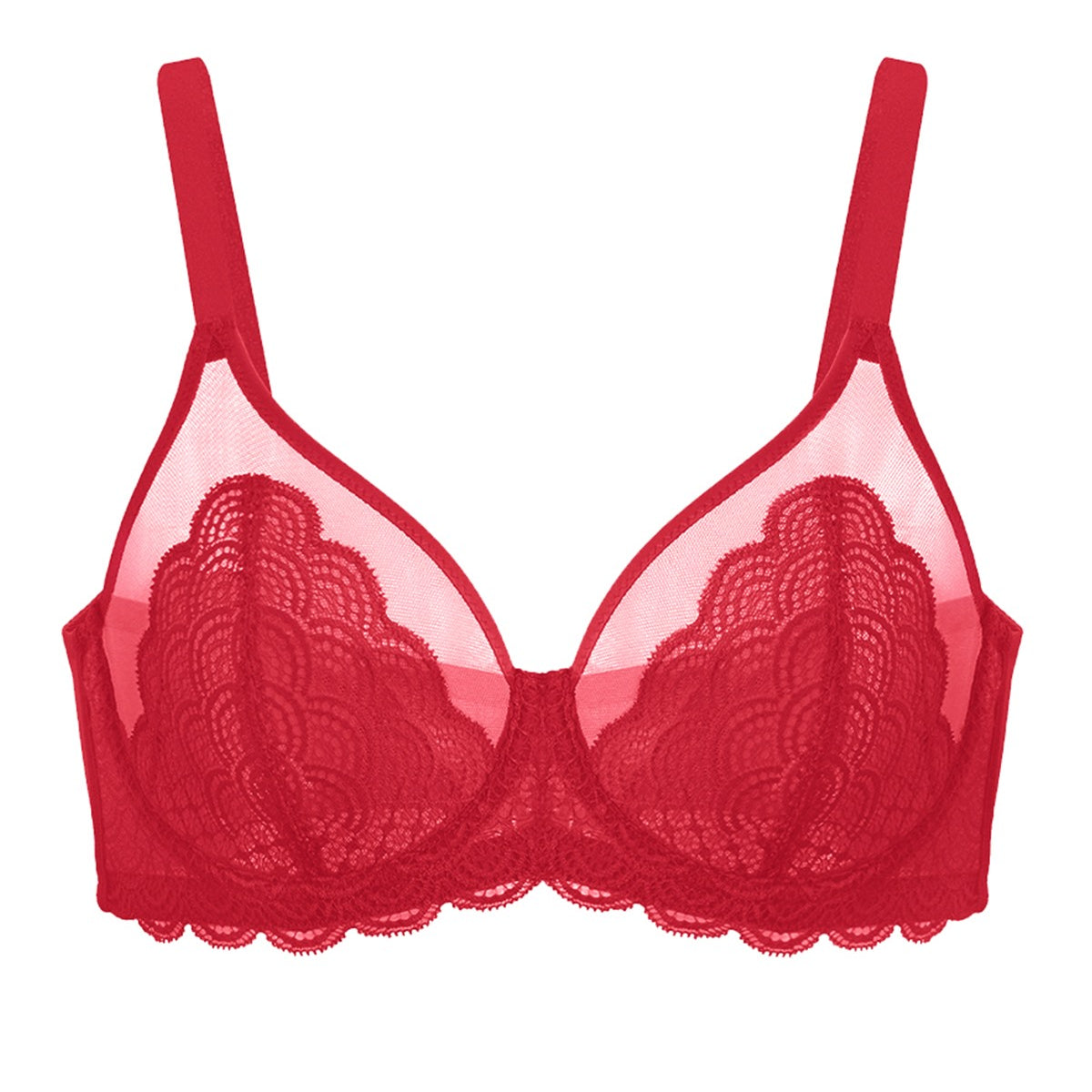 Mermaid Scales Red Unlined Bra