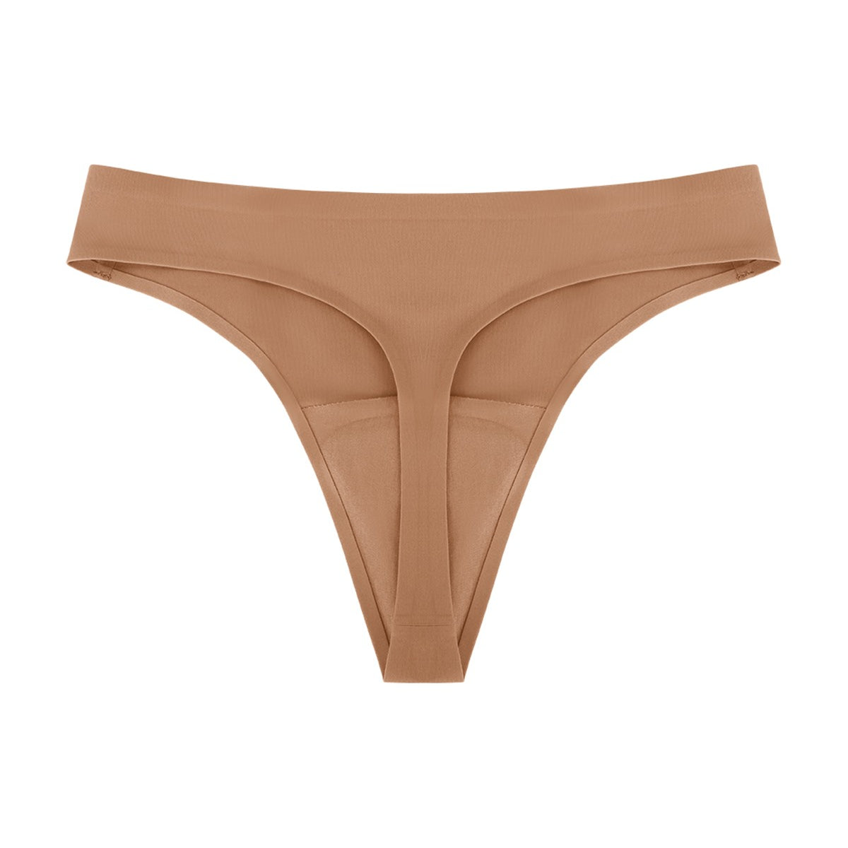 3D model of the Coffee anti-camel toe thong, emphasizing the lightweight, breathable, and moisture-wicking materials.