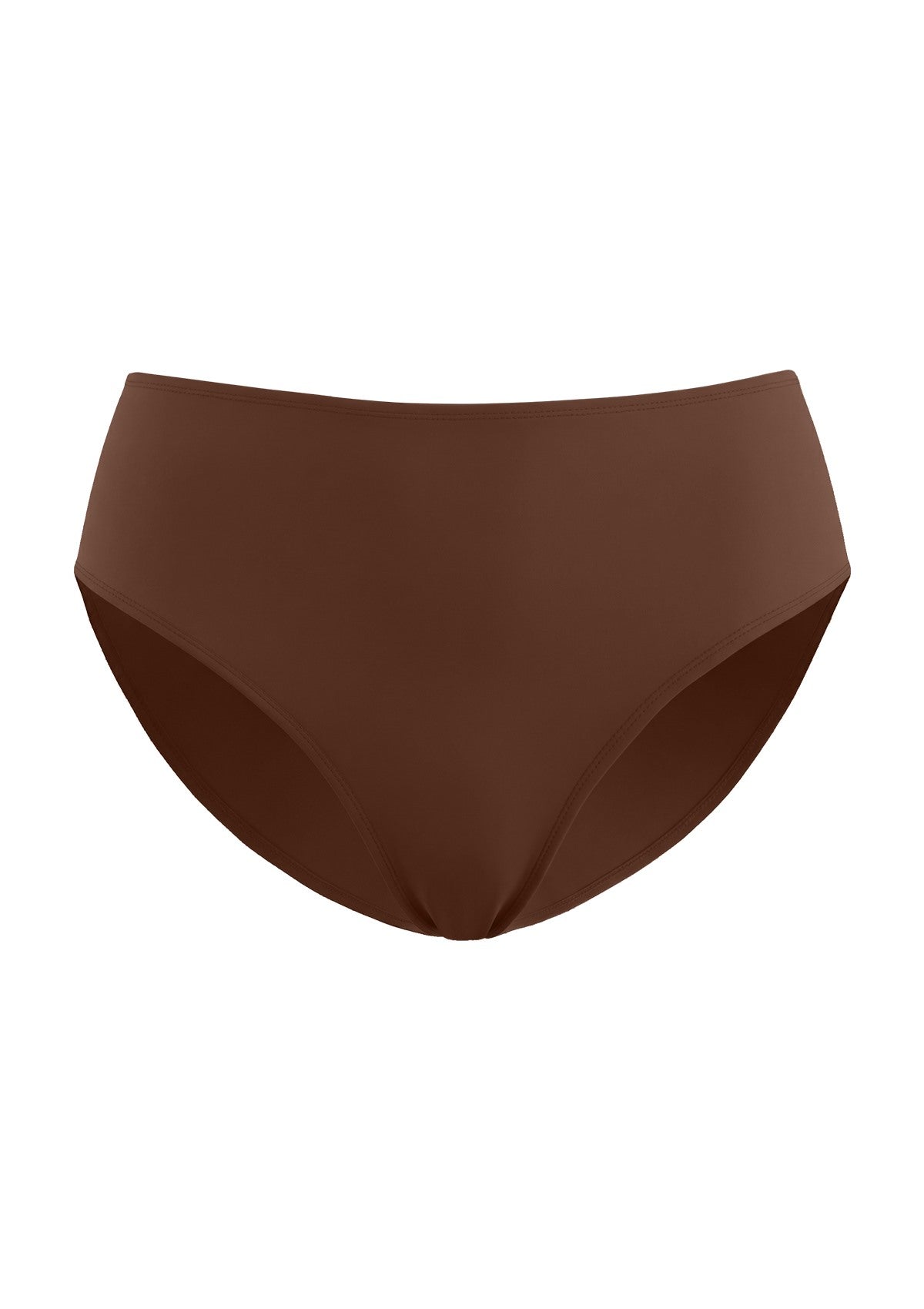 3D view of the HSIA coffee brown full coverage seamless panty, perfectly designed to disappear under tight leggings and dresses.
