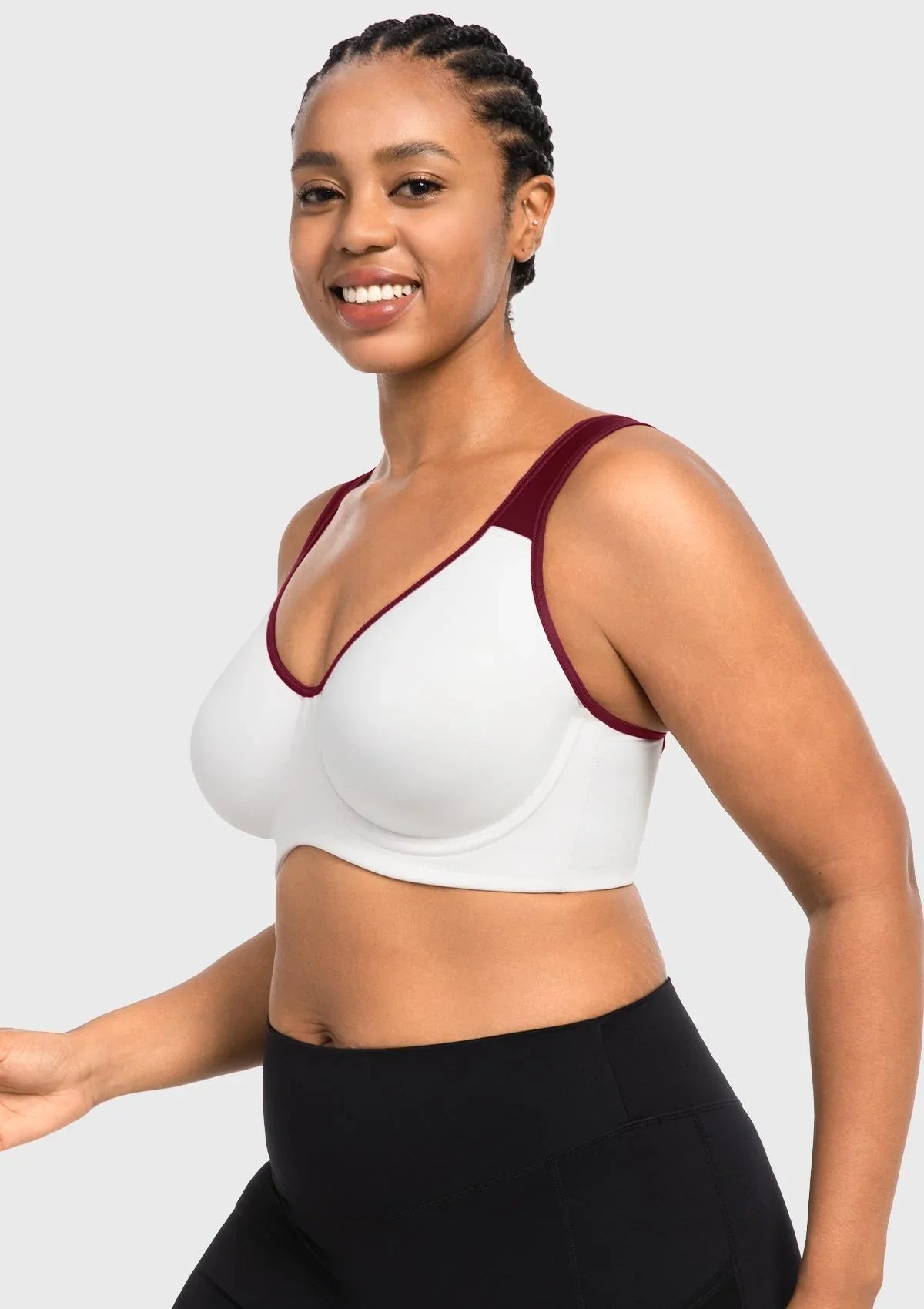 ComfyArc Unlined Outside Underwire Racerback Sports Bra - HSIA
