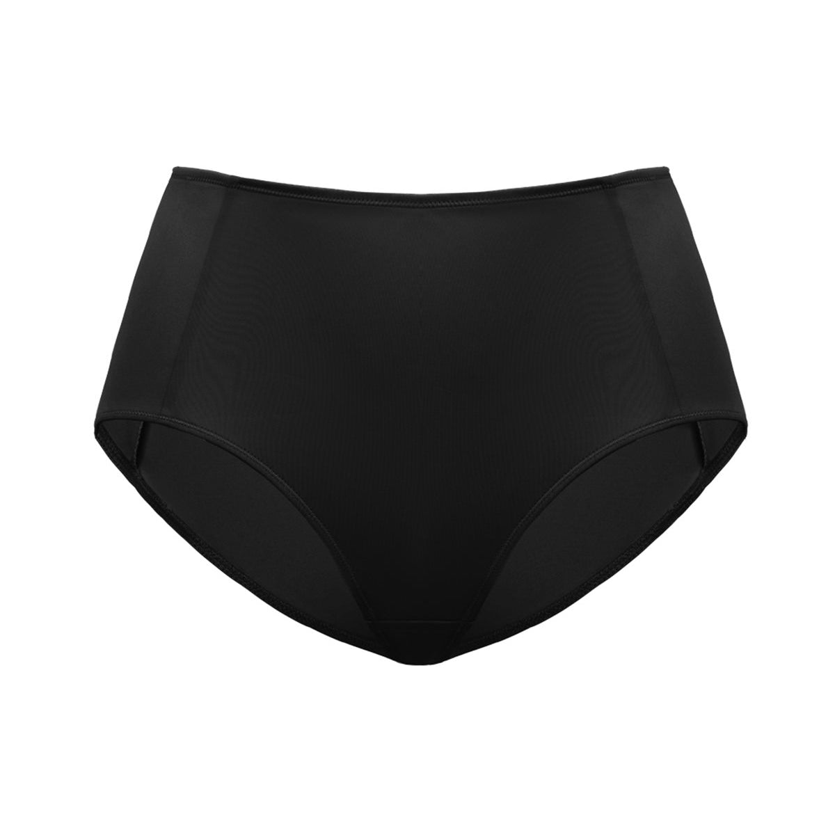 Professional studio shot of the classic Black HSIA CoolComfort high-waist brief, perfectly engineered for a smooth, invisible look under body-hugging clothes.
