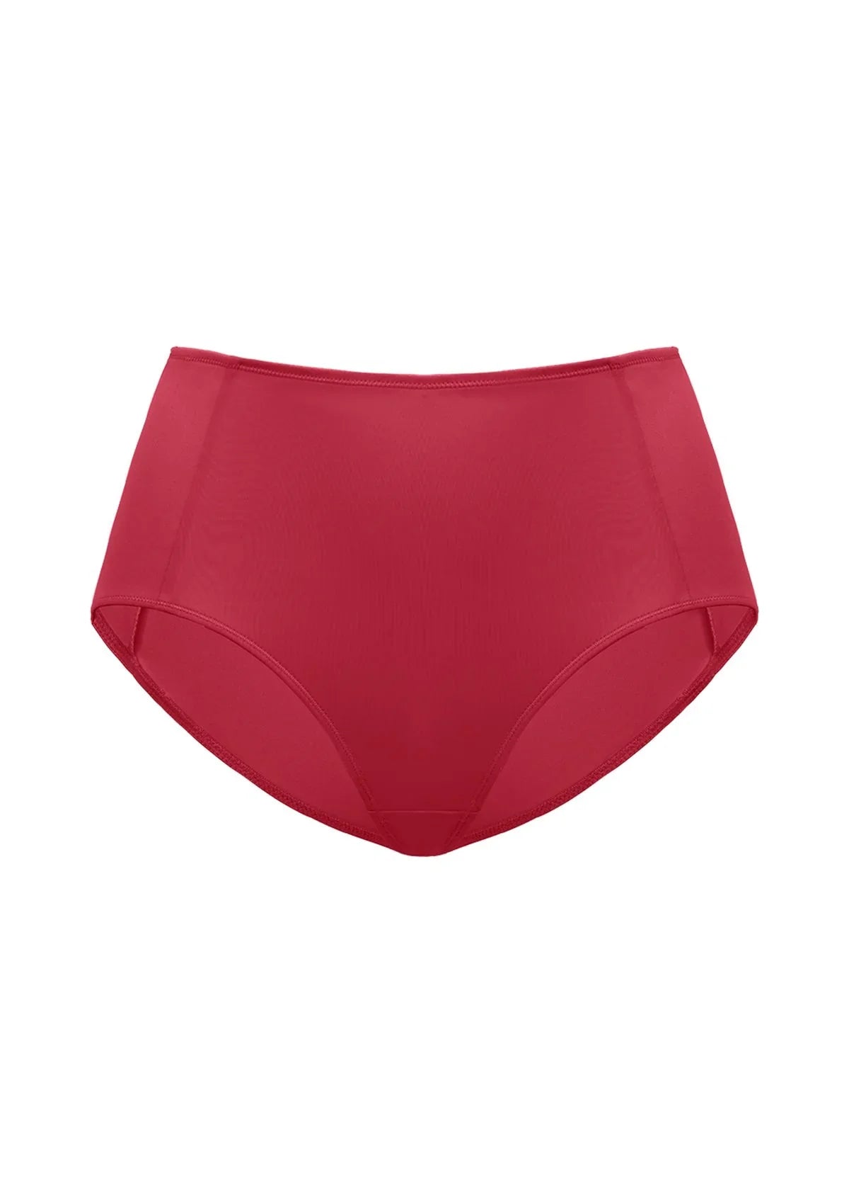 White background view of the bold Red HSIA CoolComfort seamless panty, offering a perfect balance of maximum coverage and zero visible panty lines.