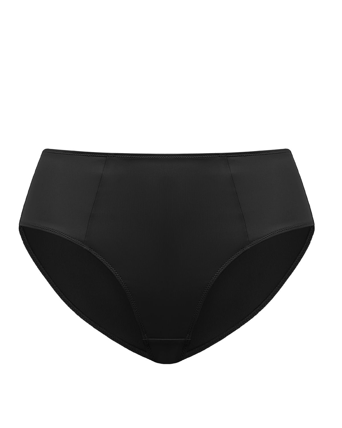 Professional studio shot of the classic Black HSIA CoolComfort mid-rise brief, perfectly engineered to minimize visible panty lines under any outfit.