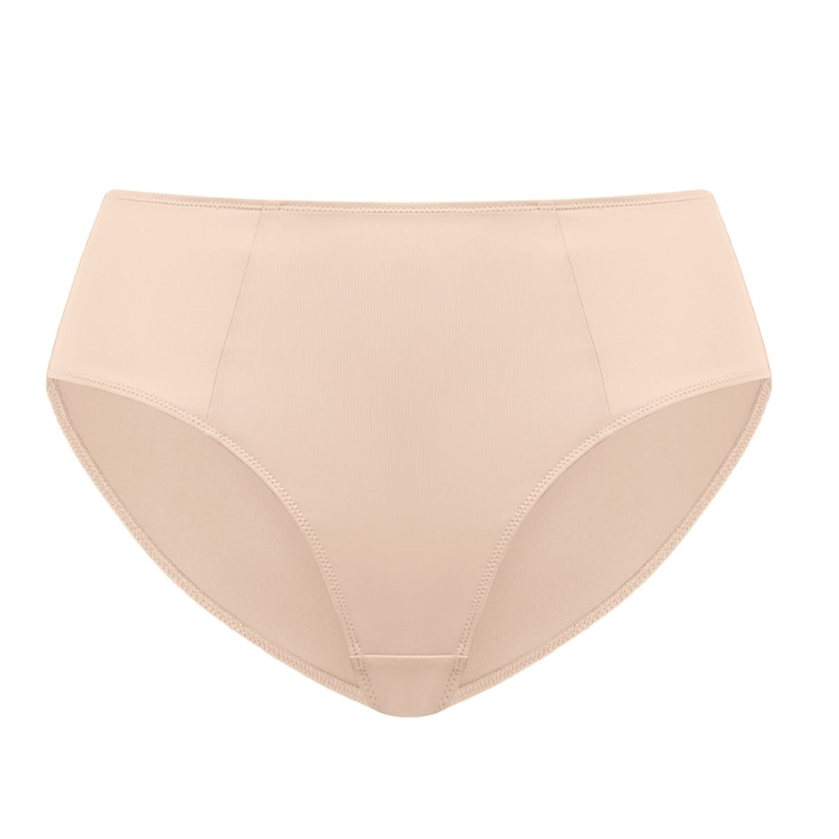 Studio flat lay of the Light Beige HSIA CoolComfort smooth mid-rise brief, an essential invisible layer crafted from premium microfiber.