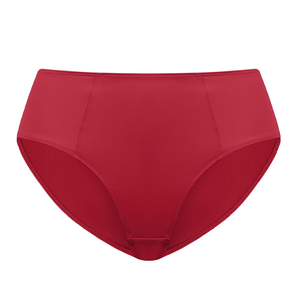 White background view of the bold Red HSIA CoolComfort smooth underwear, offering a perfect balance of flattering coverage and a zero-restriction fit.
