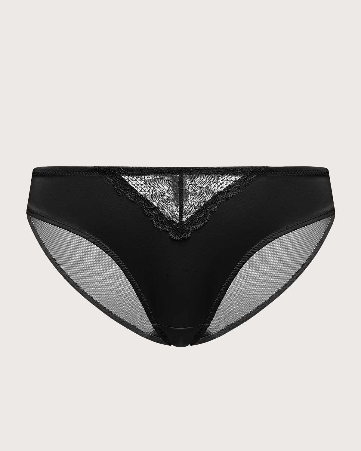 Foxy Satin Floral Lace Bikini Underwear - HSIA
