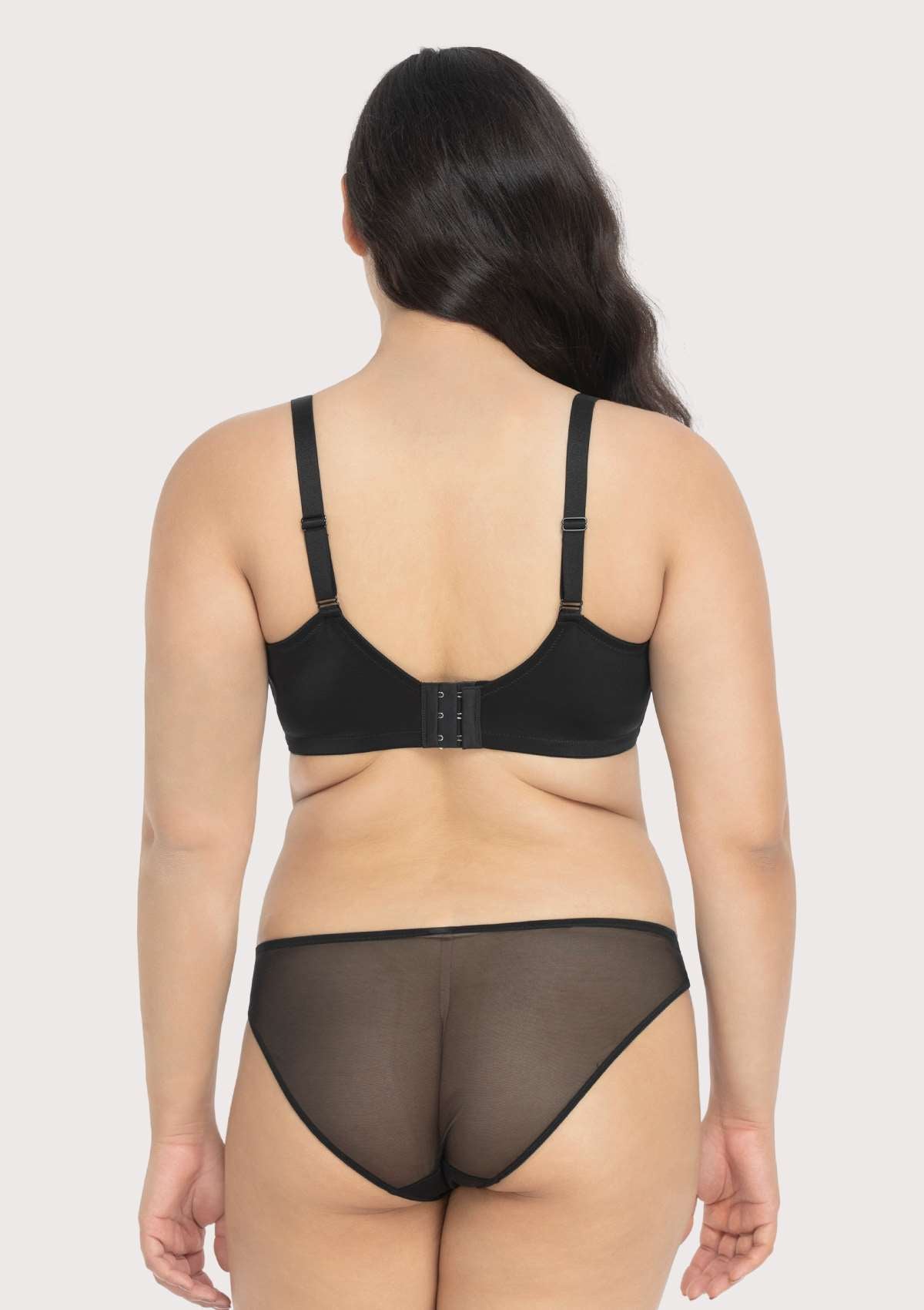 Gladioli Black Lace Unlined Underwire Bra Set - HSIA