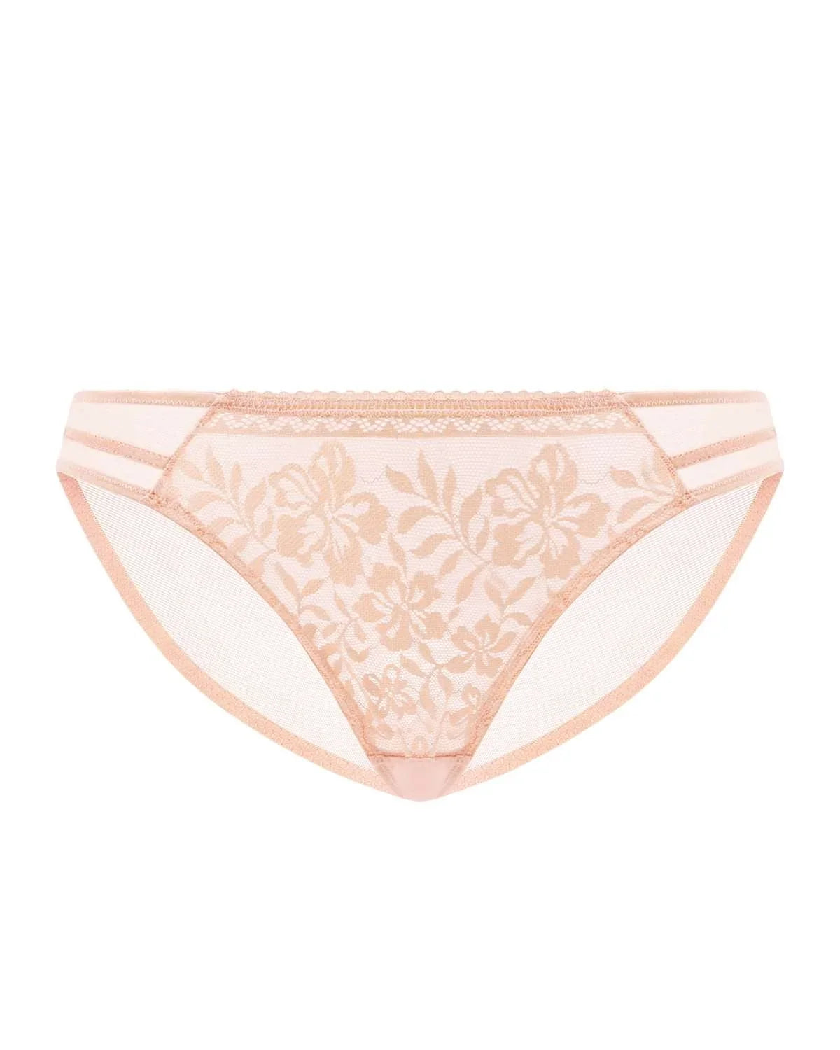 Gladioli Peach Floral Lace Bikini Underwear - HSIA