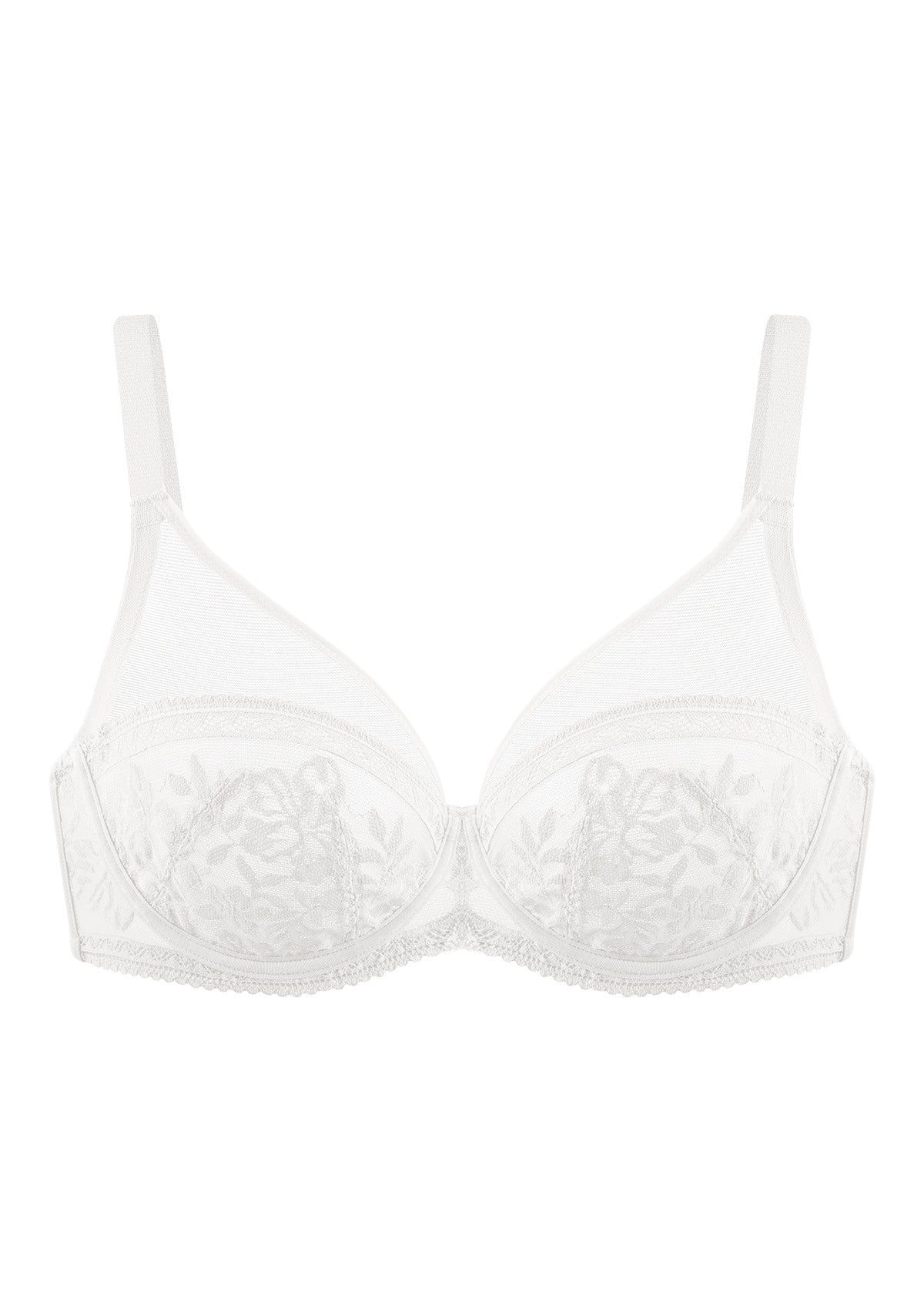 Gladioli White Lace Unlined Underwire Bra Set - HSIA