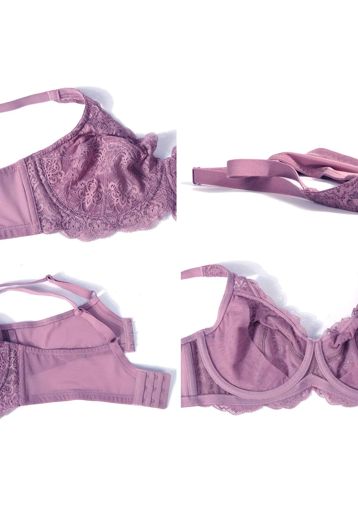 HSIA Dark Green All-Over Floral Lace Bra - HSIA