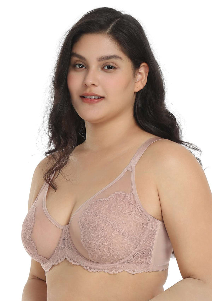 HSIA Blossom Pink Unlined Lace Bra - HSIA
