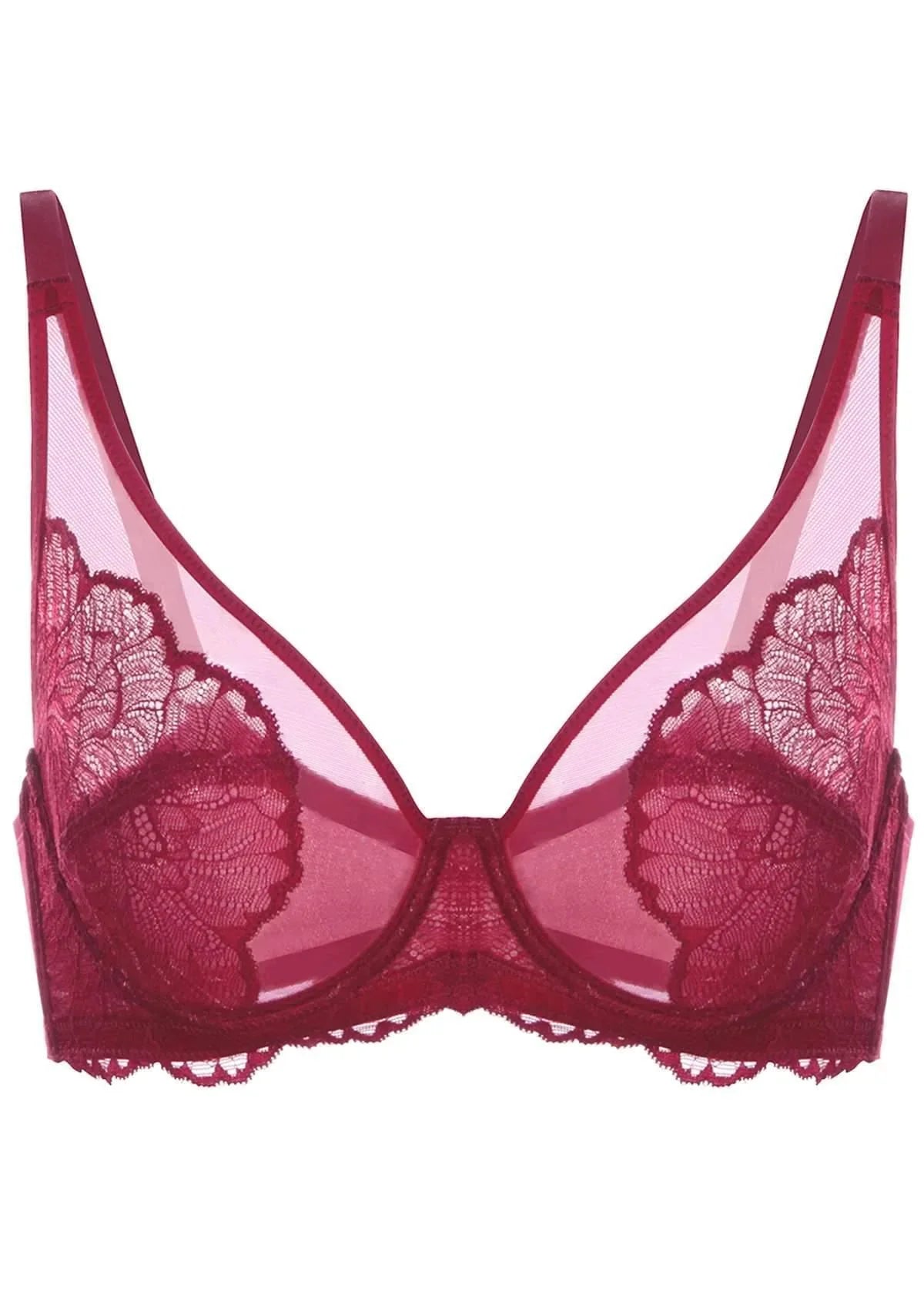 HSIA Blossom Pink Unlined Lace Bra - HSIA
