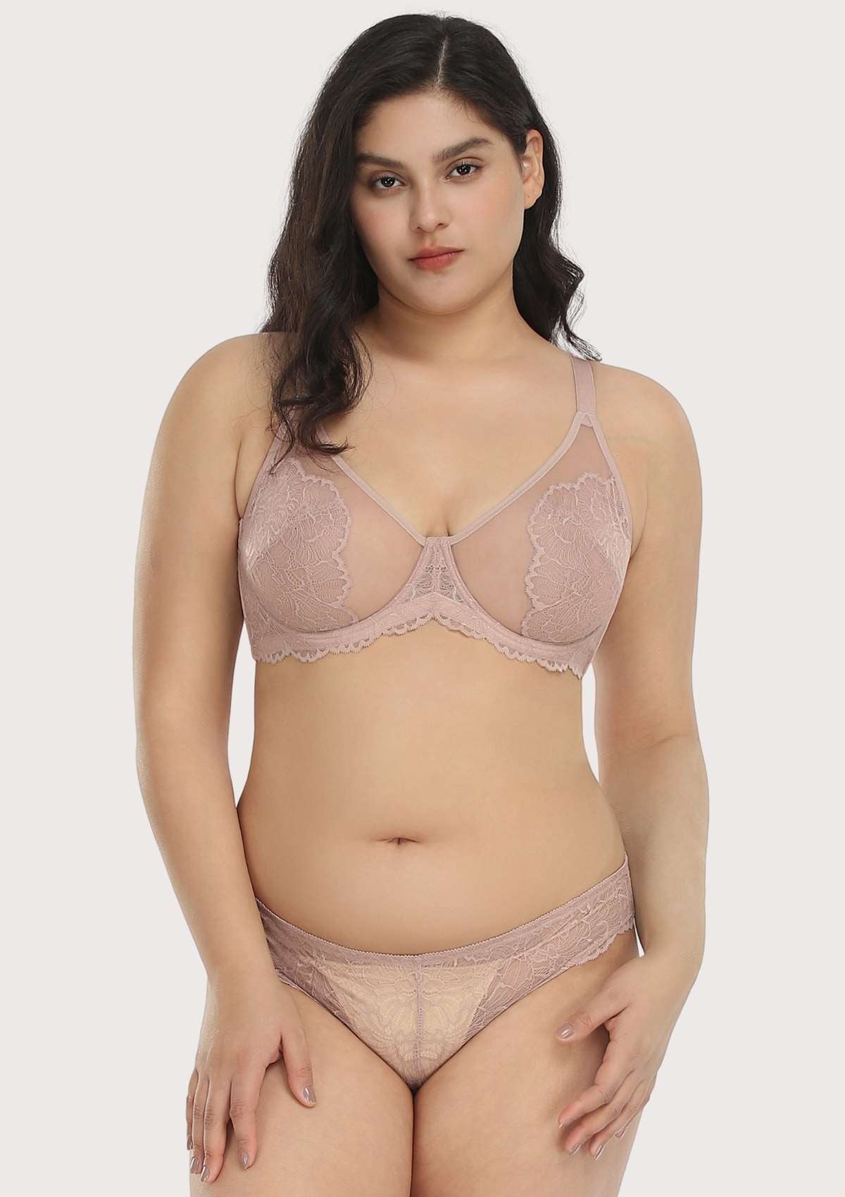 HSIA Blossom Unlined Dark Pink Lace Bra Set - HSIA