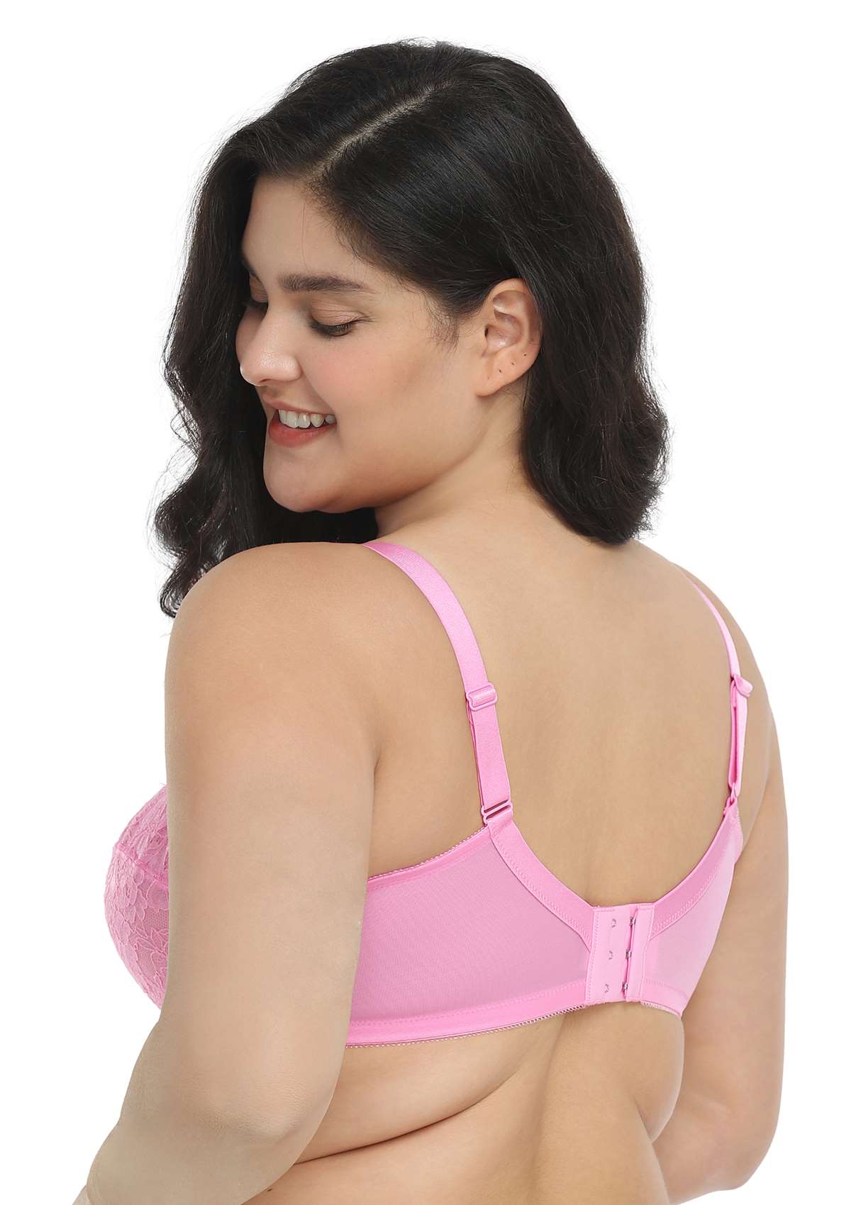 (Cardi B recommends)Enchante Pink Lace Unlined Underwire Bra Set - HSIA