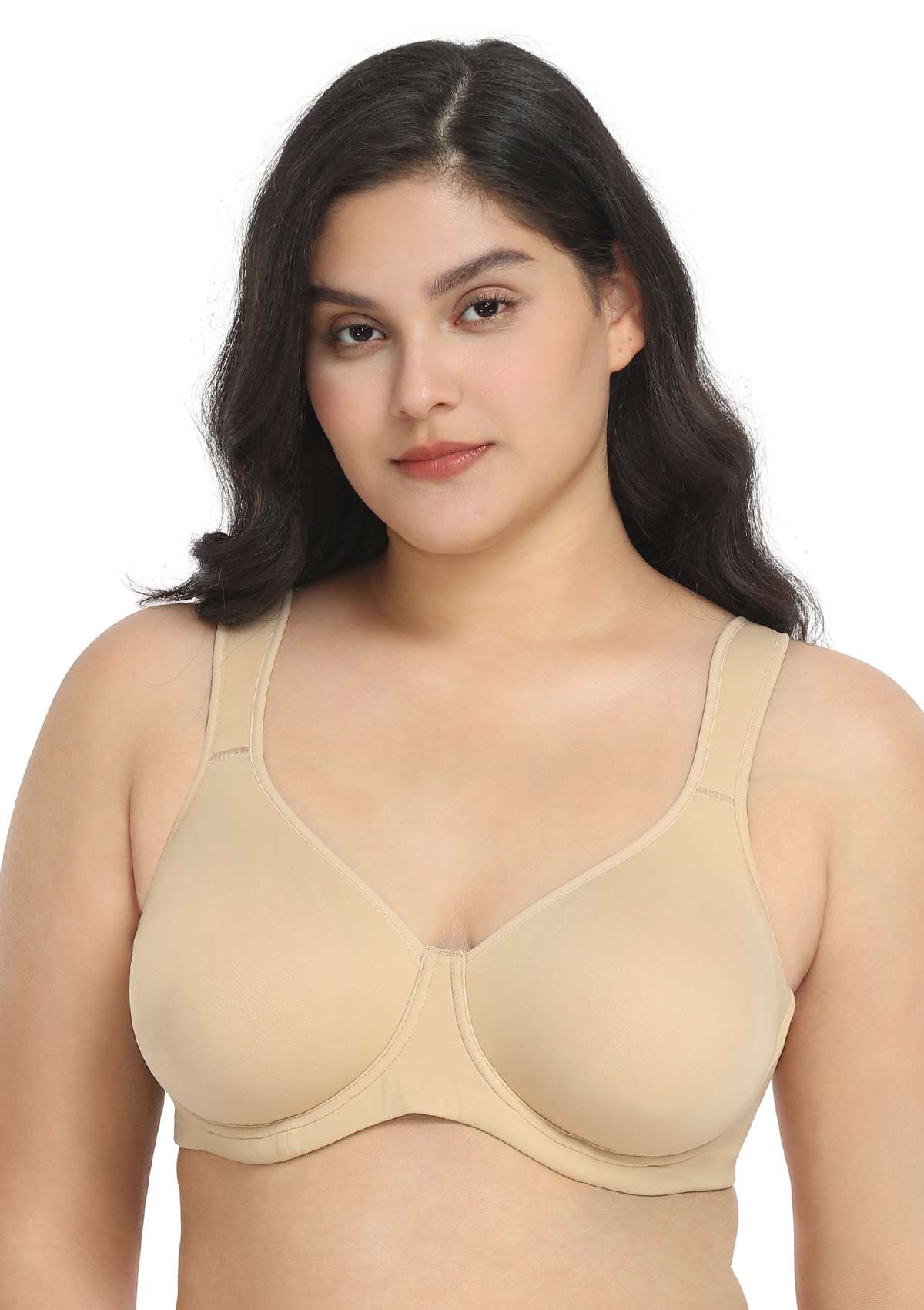 Joan Ultimate Soft Beige T-shirt Unlined Minimizer Bra Set - HSIA