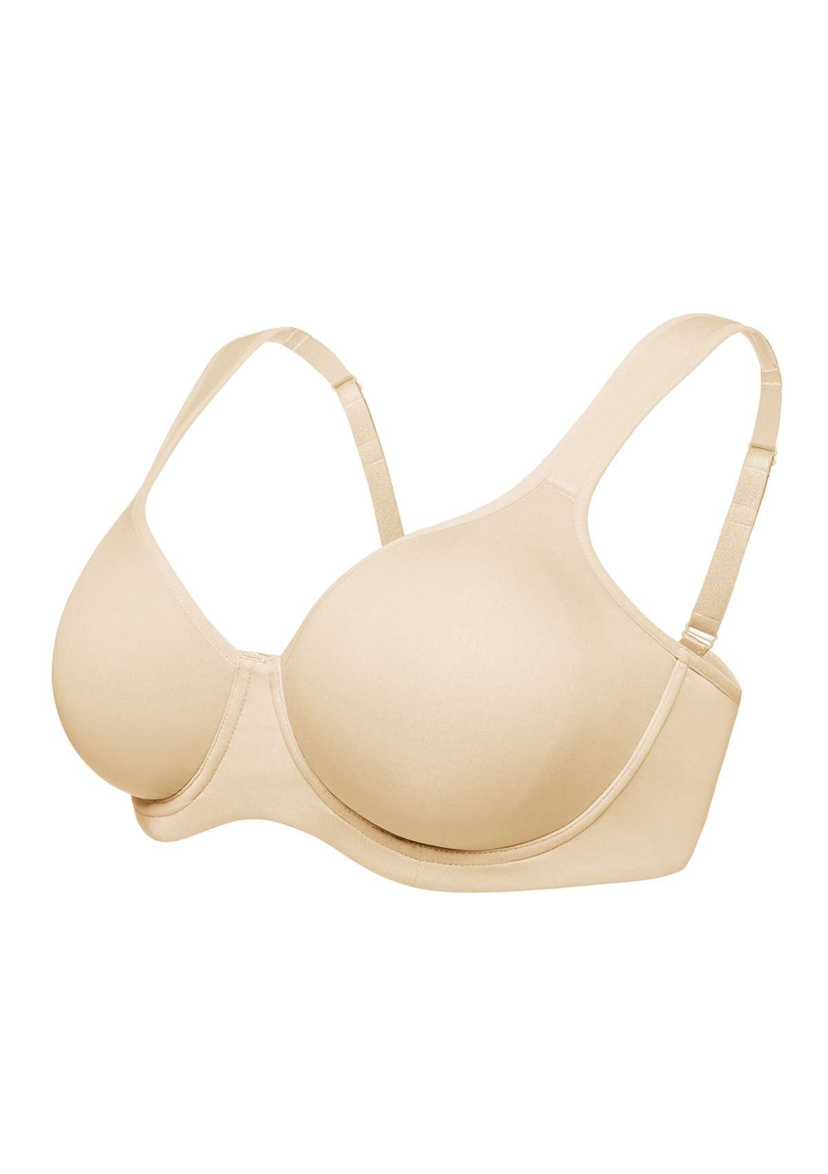 Joan Ultimate Soft Beige T-shirt Unlined Minimizer Bra Set - HSIA