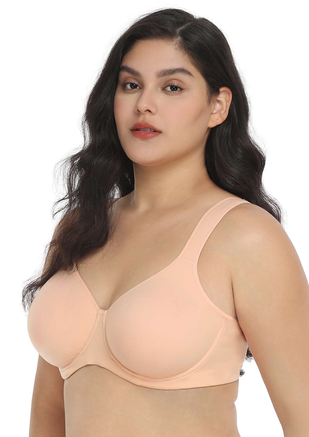 Joan Ultimate Soft Light Pink T-shirt Unlined Minimizer Bra Set - HSIA