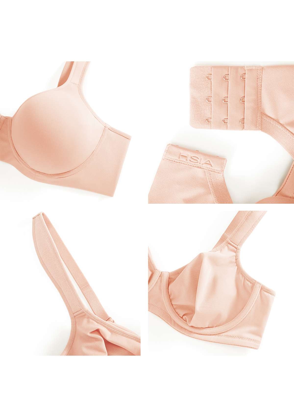 Joan Ultimate Soft Light Pink T-shirt Unlined Minimizer Bra Set - HSIA